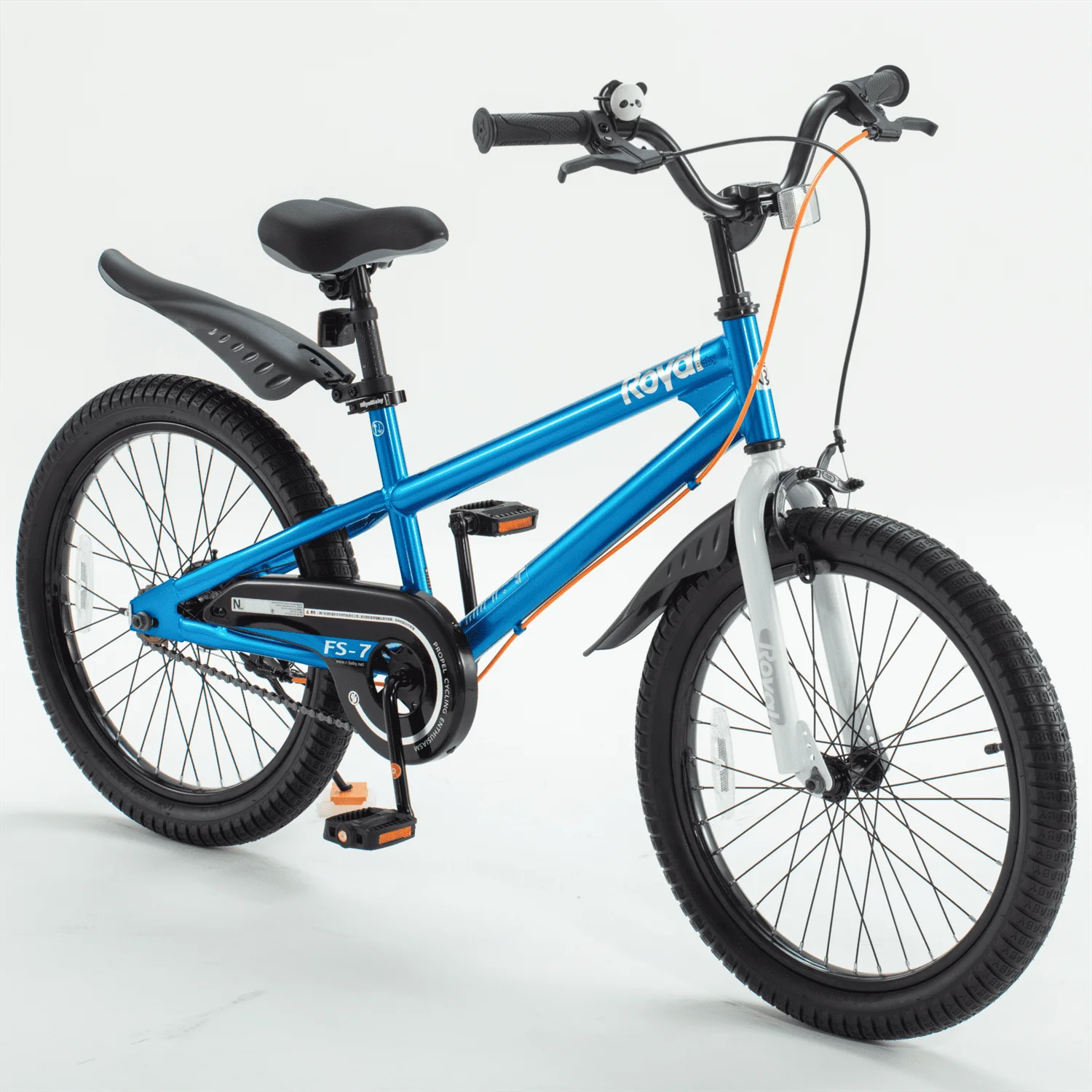 Royalbaby Freestyle 7 Kids Bike Toddlers 20 Inch Wheel Dual Handbrakes Bicycle Beginners Boys Girls Ages 3-5 Years, Kickstand and Water Bottle Included, Blue