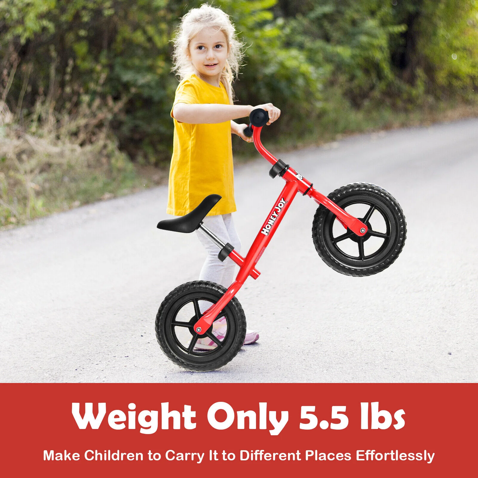 Great Choice Products Kids No Pedal Training Bicycle Balance Bike W/ Adjustable Handlebar &a; Seat Red