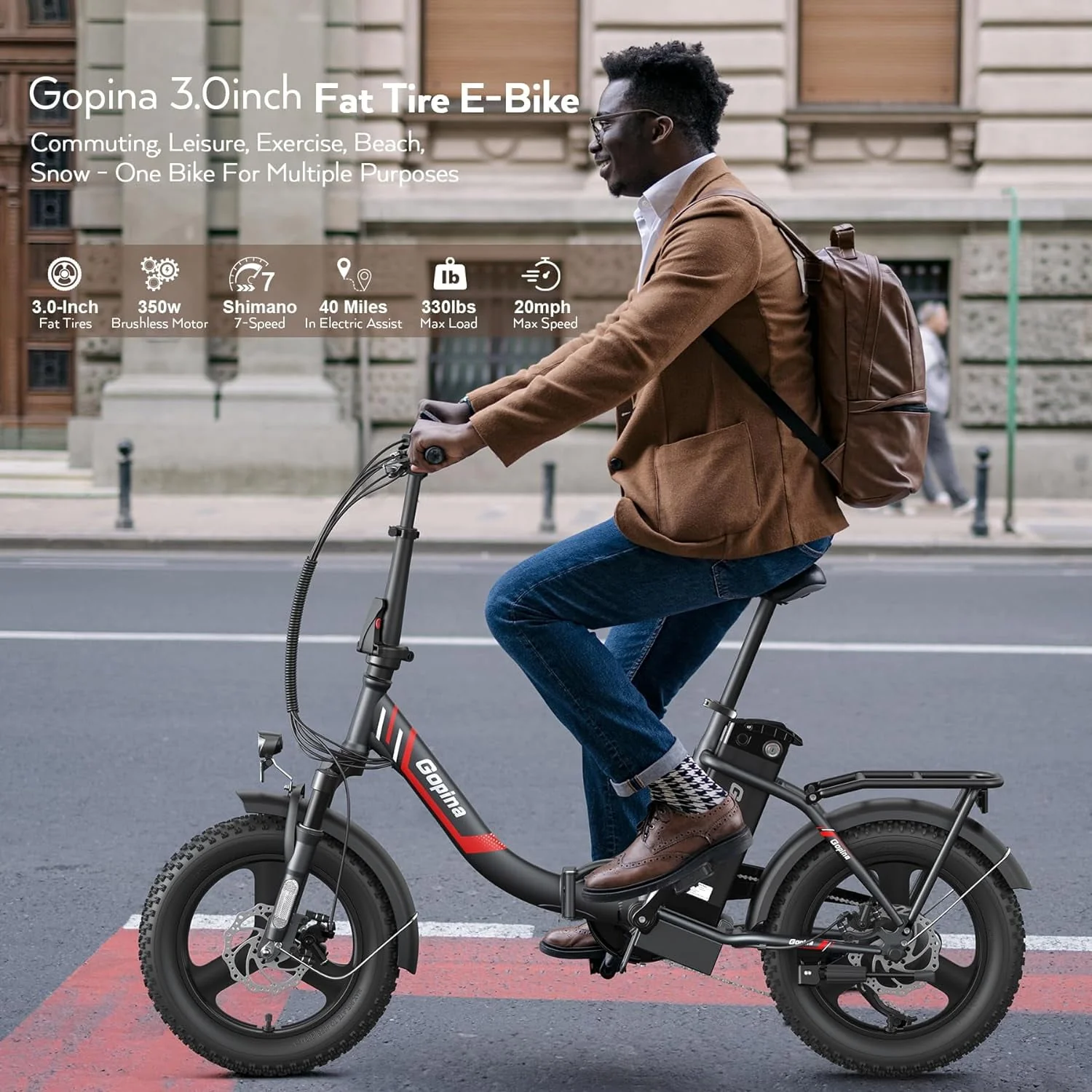 Vivi Electric Bike Folding Electric Cruiser Bike 350W Step-Through Electric Bike 16