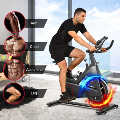 Costway Stationary Exercise Bike Cycling Bike W/22Lbs Flywheel Home Fitness Gym Cardio