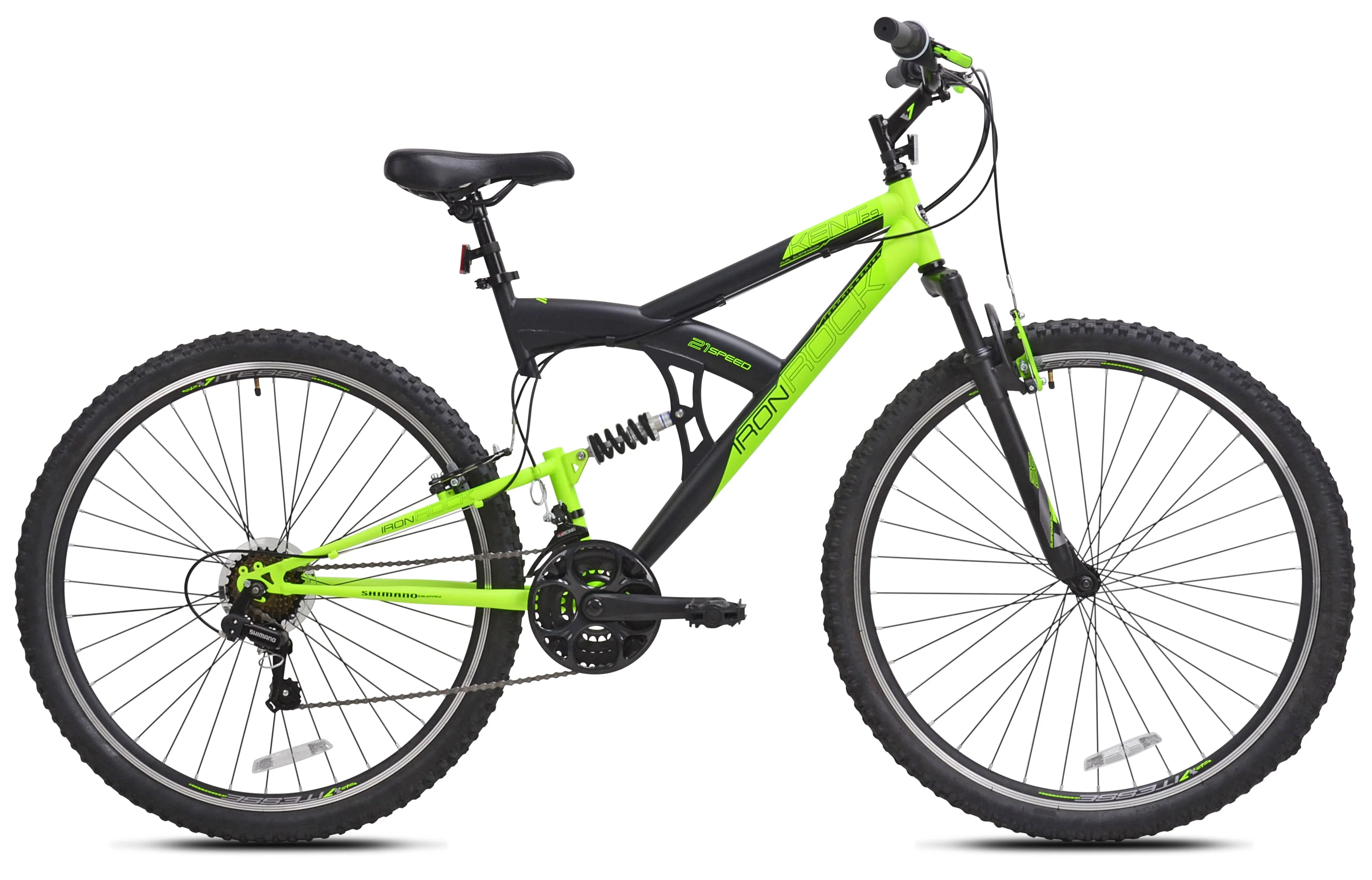 Kent Bicycles 29-inch Men's Iron Rock Full Suspension Mountain Bike, Black and Green