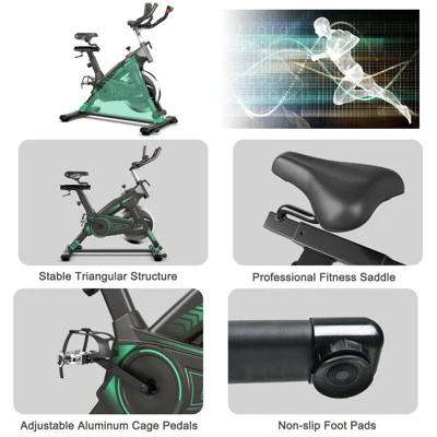 Costway Stationary Exercise Bike Cycling Bike W/33Lbs Flywheel Home Fitness Gym Cardio