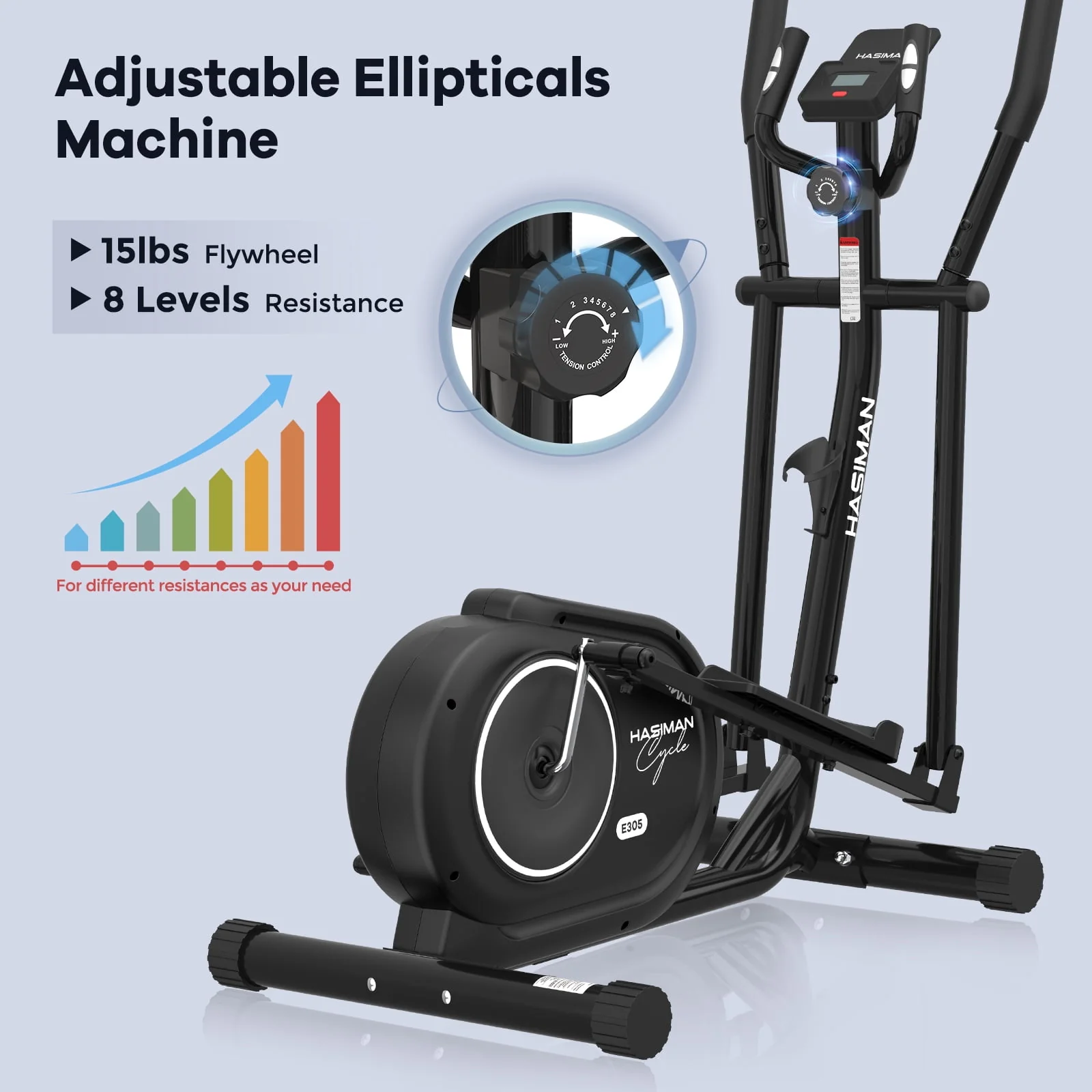 Pooboo  Silent Magnetic Elliptical Bike Stationary Exercise Machine for Home Gym Cardio Workout 350lb