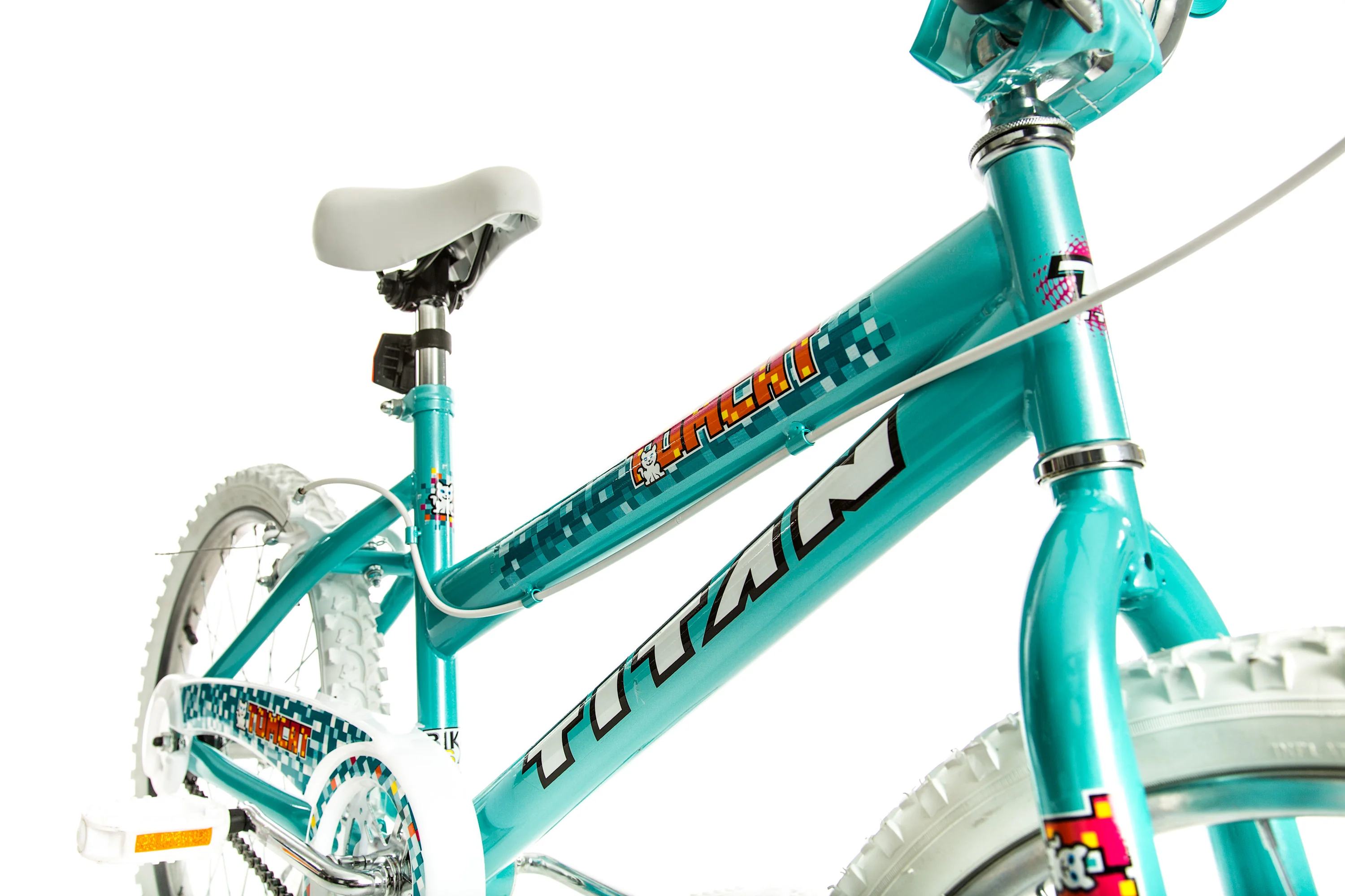 Titan #20141-91 Tomcat Girls BMX Bike with Pads, Teal Blue, 20-Inch Wheel
