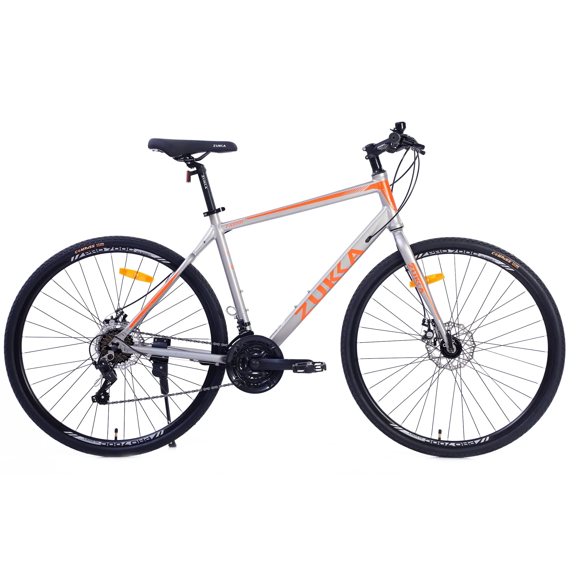 Segmart 21-Speed Mountain Bike, 28-inch Wheels Lightweight Road Bike, Hybrid Aluminum Frame and Upgrade Dual Disc Brake MTB for Men Women Adult, Silver, SS2065