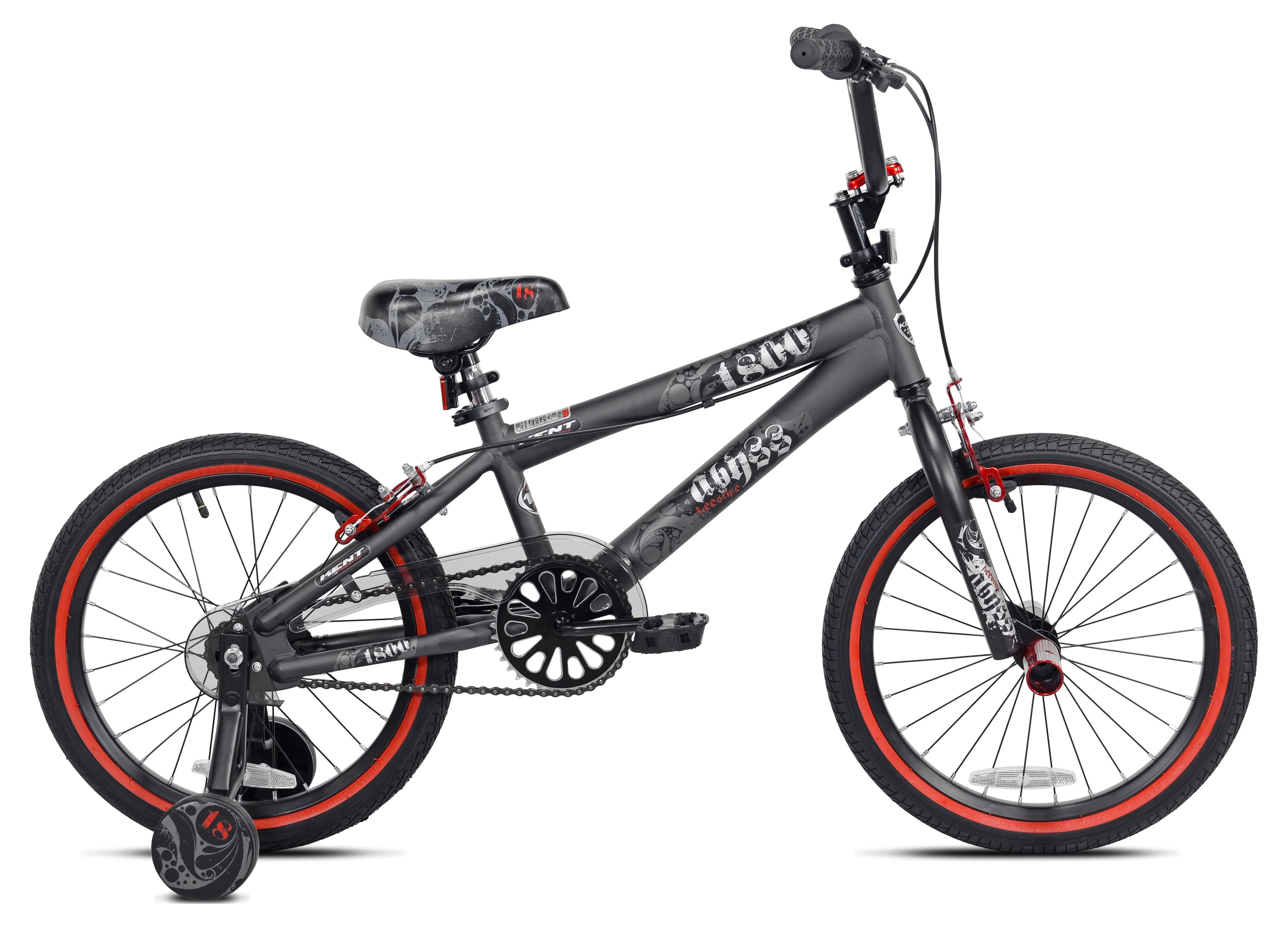 Kent 18 In. Abyss Boy's Freestyle BMX Bike, Charcoal Gray