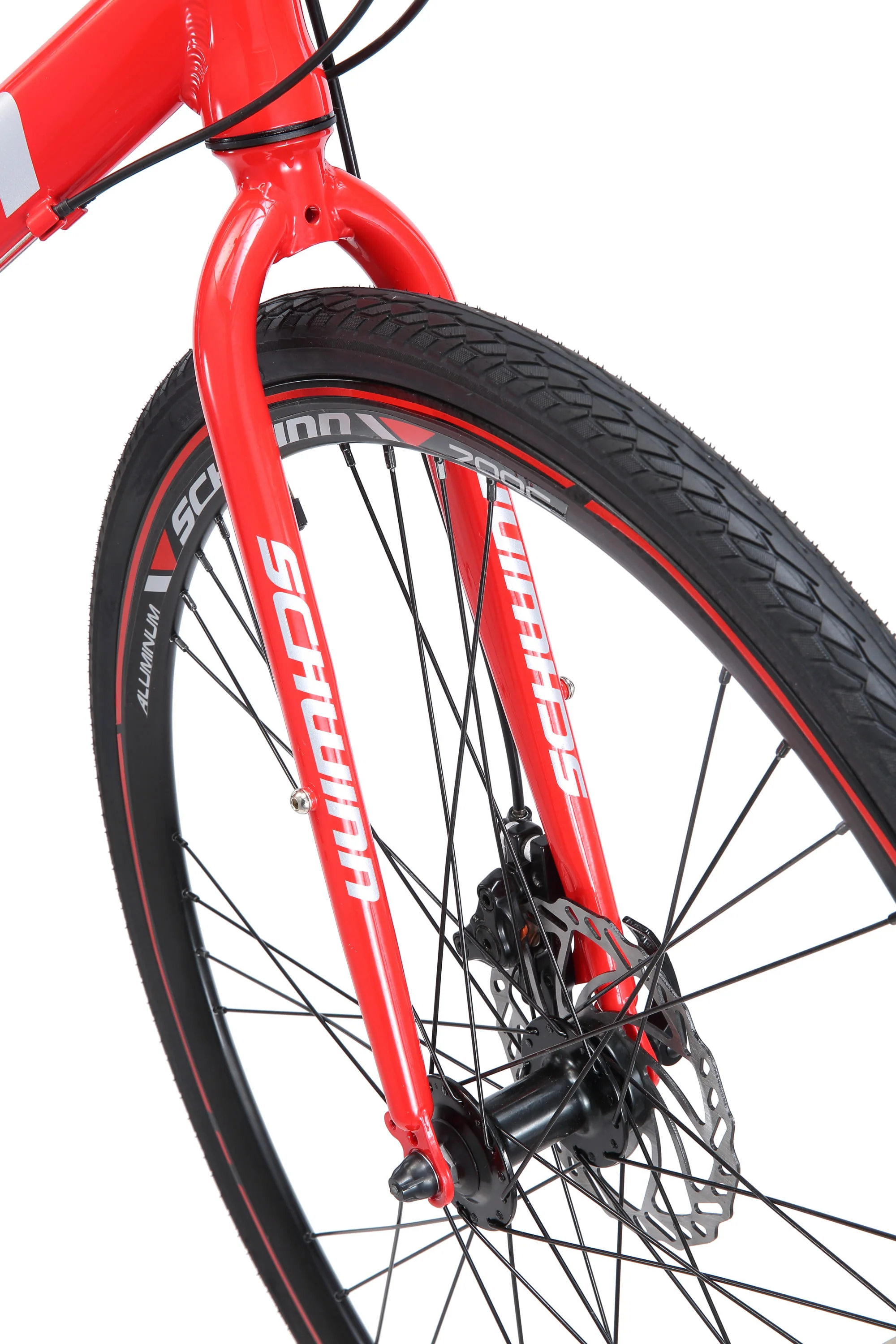 Kempo Hybrid Bike, 700c Wheels, 21 Speeds, Mens Frame, Red