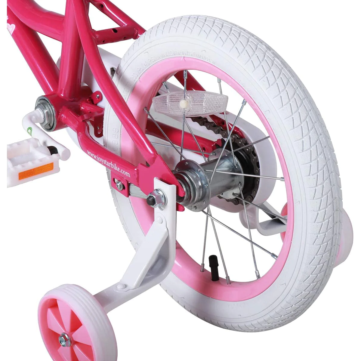 Joystar Angel 18 Inch Ages 5 to 9 Kids Balance Bike with Training Wheels, Pink