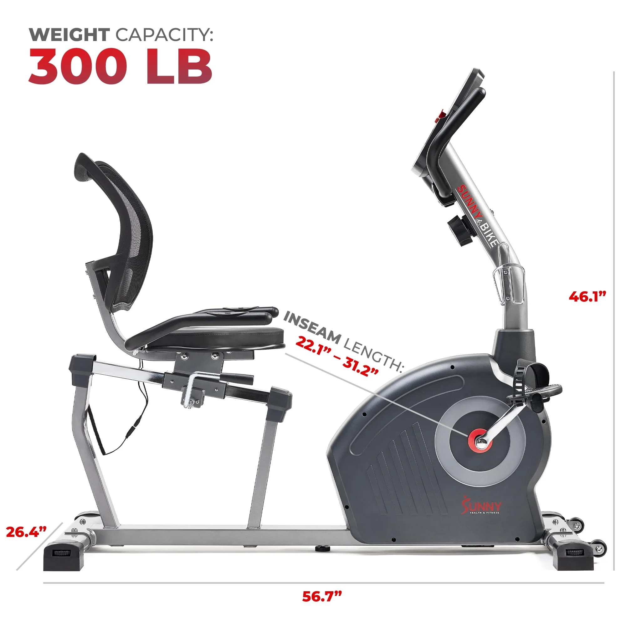 Sunny Health & Fitness Elite Interactive Series Recumbent Exercise Bike (SF-RB420046)