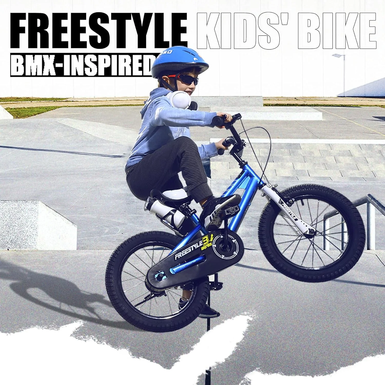 Royalbaby BMX Freestyle 12 inch Kid's Bike Blue with Two Hand Brakes