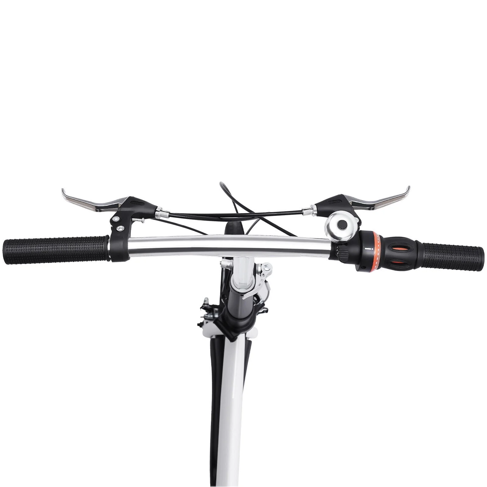 Oukaning 20 Inch Adult Bike 7 Speed Folding Bicycle Double V Brake Carbon Steel White