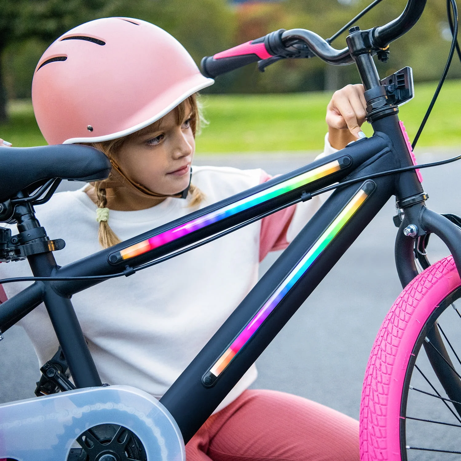 Jetson Light Rider X 20” Wheels Kids’ Light-up Unisex Bike, Ages 5 – 9, Includes Light-up Frame, Three Different Light Modes, Adjustable Handlebar, Seat height, Kids Bicycles, Pink