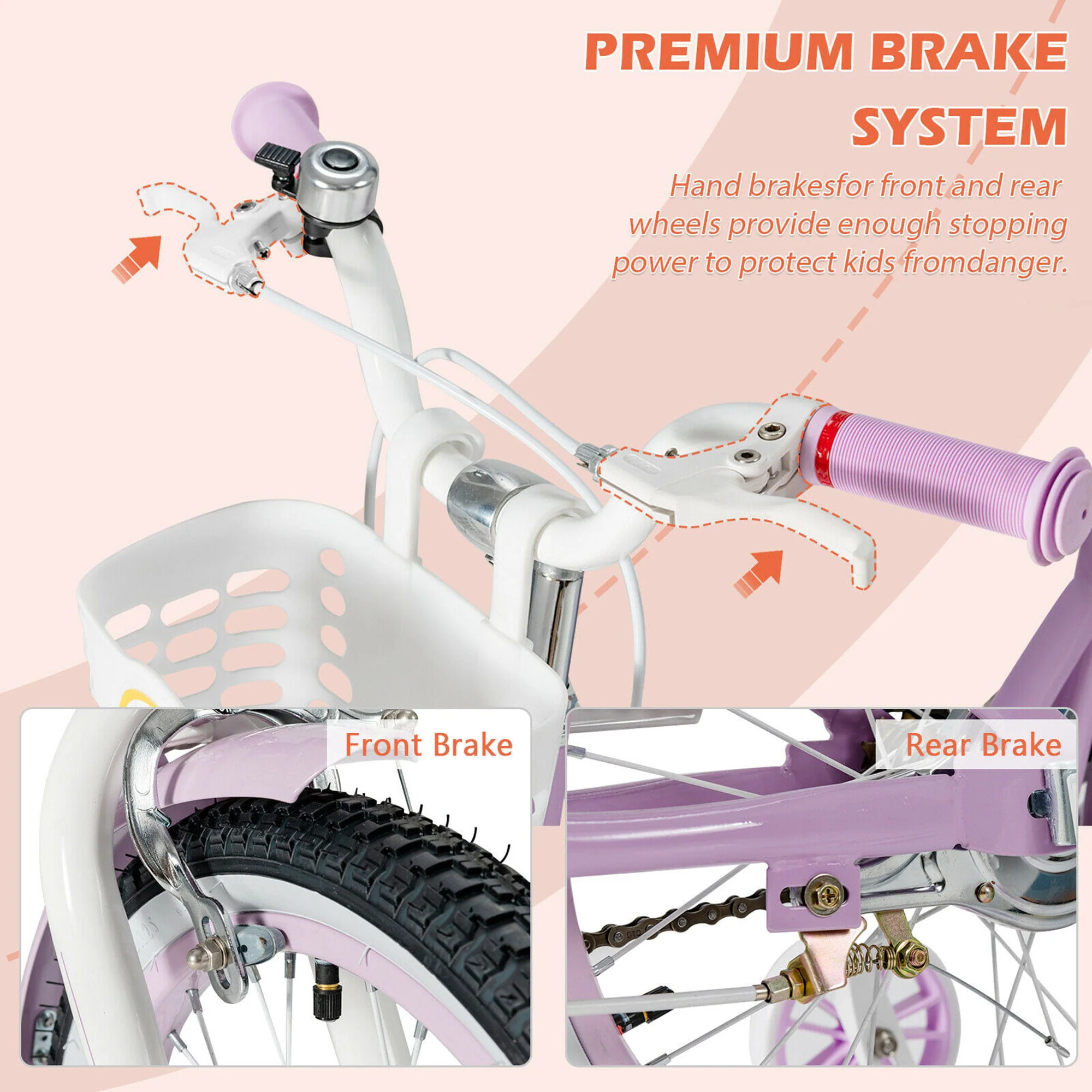 Gymax 18'' Kids Bike Toddlers Freestyle Adjustable Bicycle w/ Training Wheels