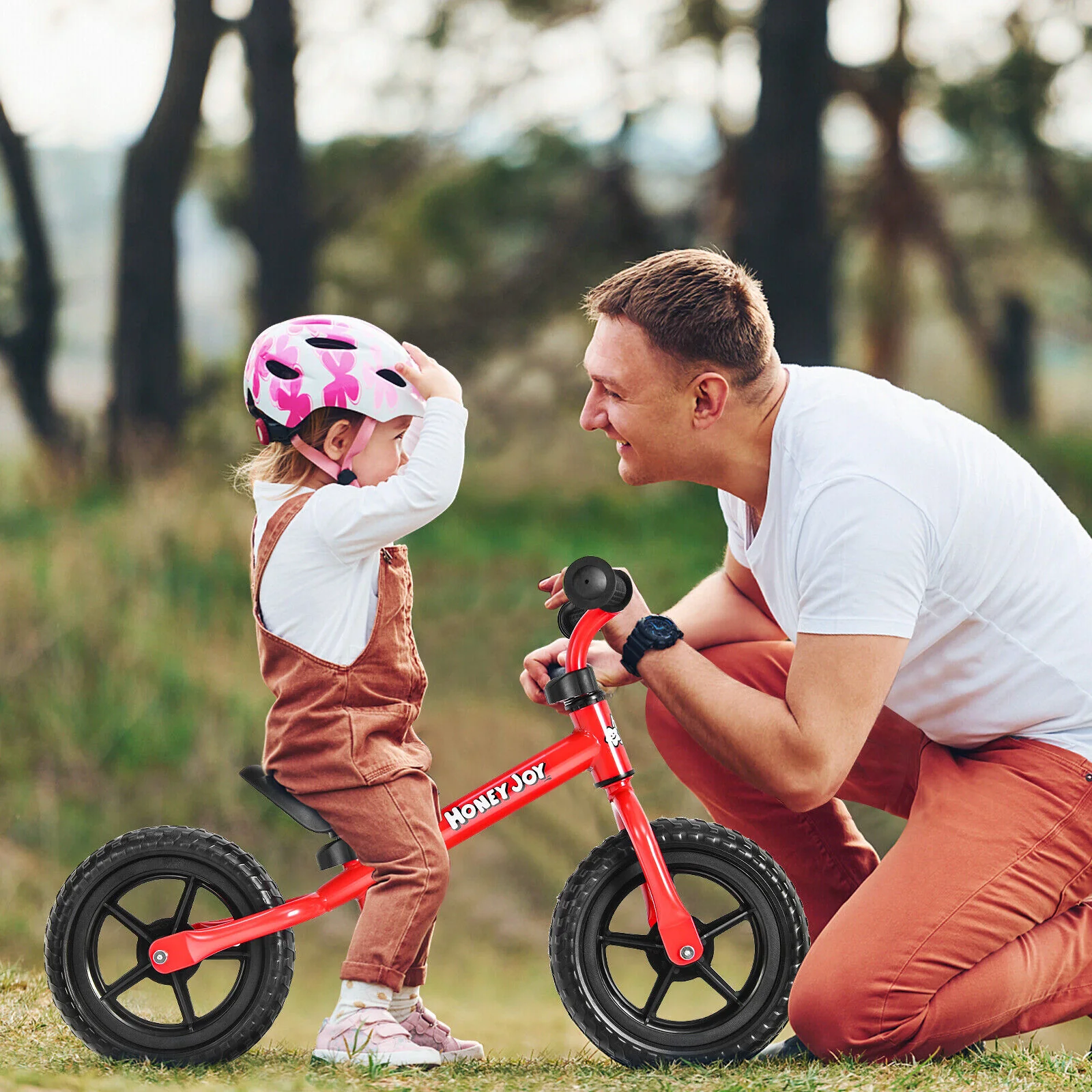 Great Choice Products Kids No Pedal Training Bicycle Balance Bike W/ Adjustable Handlebar &a; Seat Red