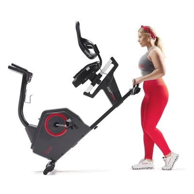 Sunny Health & Fitness Premium Magnetic Resistance Smart Recumbent Bike with Exclusive SunnyFit App - Gray