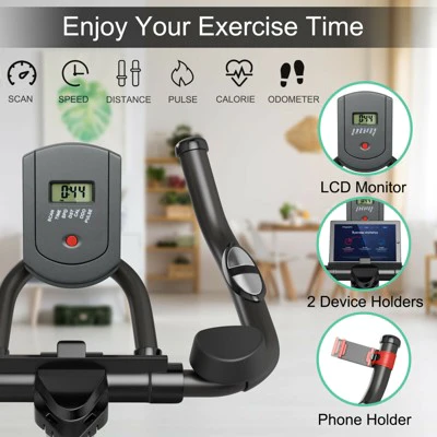 Costway Stationary Exercise Bike Cycling Bike W/33Lbs Flywheel Home Fitness Gym Cardio