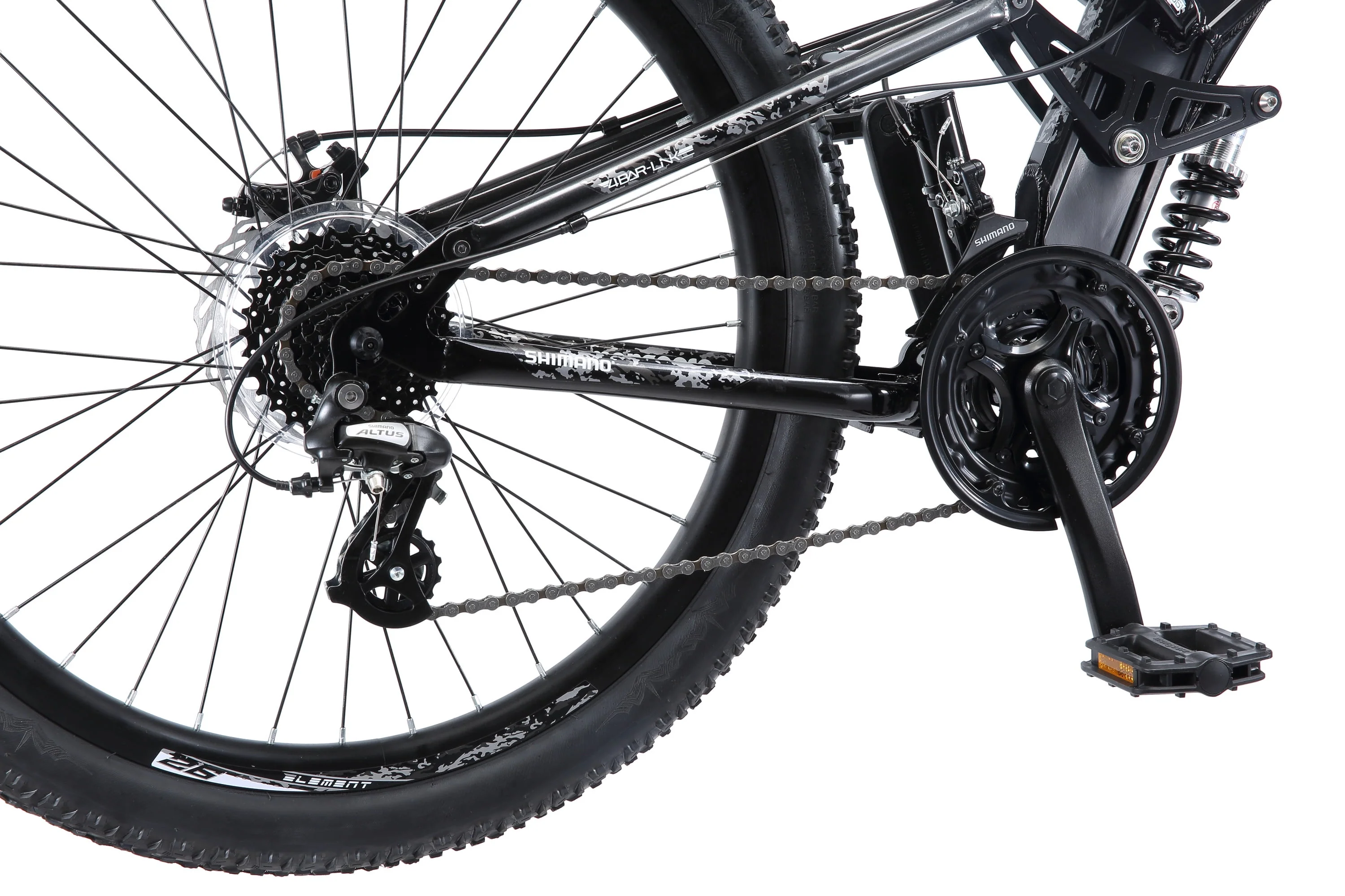 Mongoose Blackcomb Men's 26 inch Wheels, Mountain Bike, 24 Speeds, Black