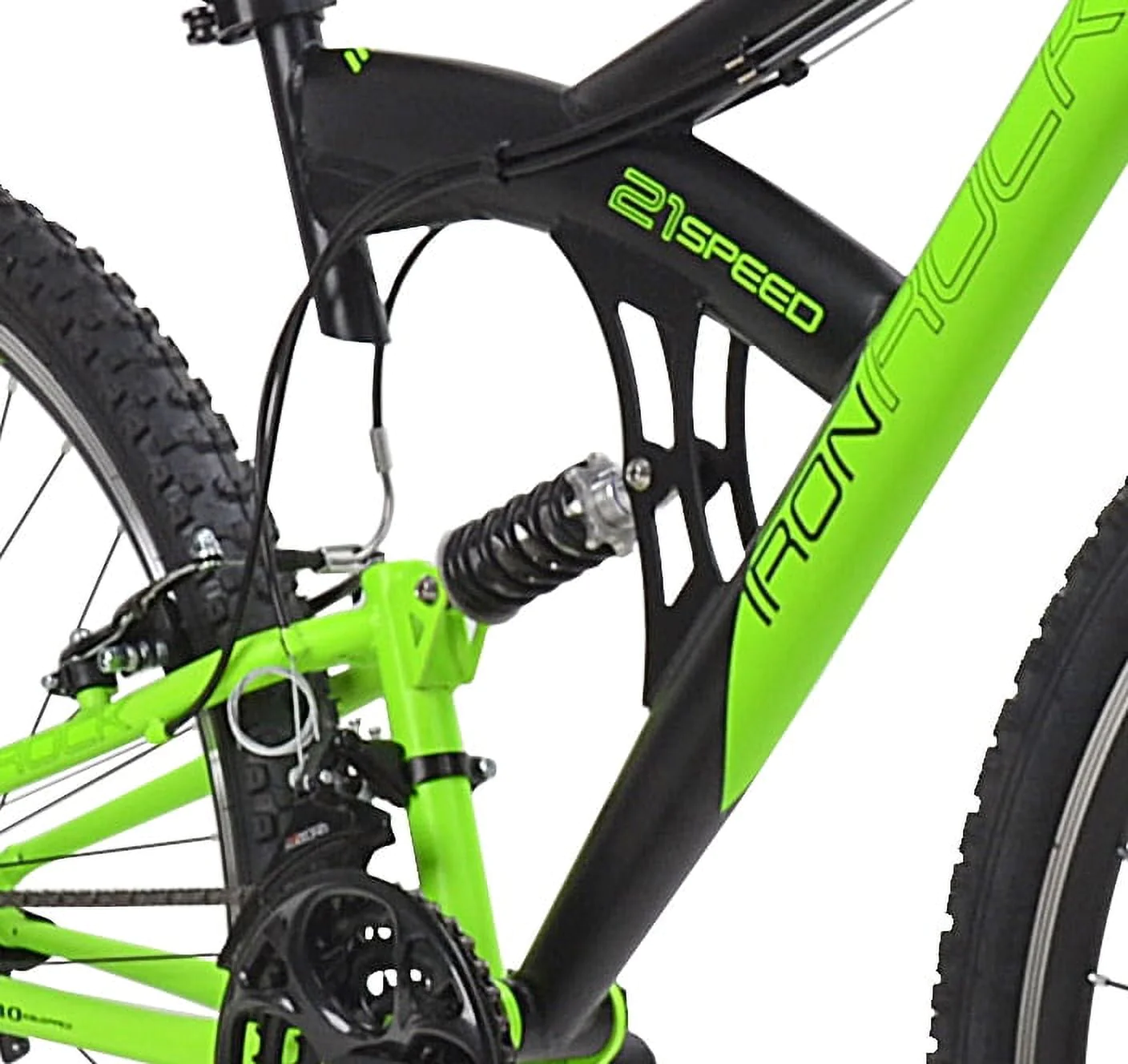 Kent Bicycles 29-inch Men's Iron Rock Full Suspension Mountain Bike, Black and Green