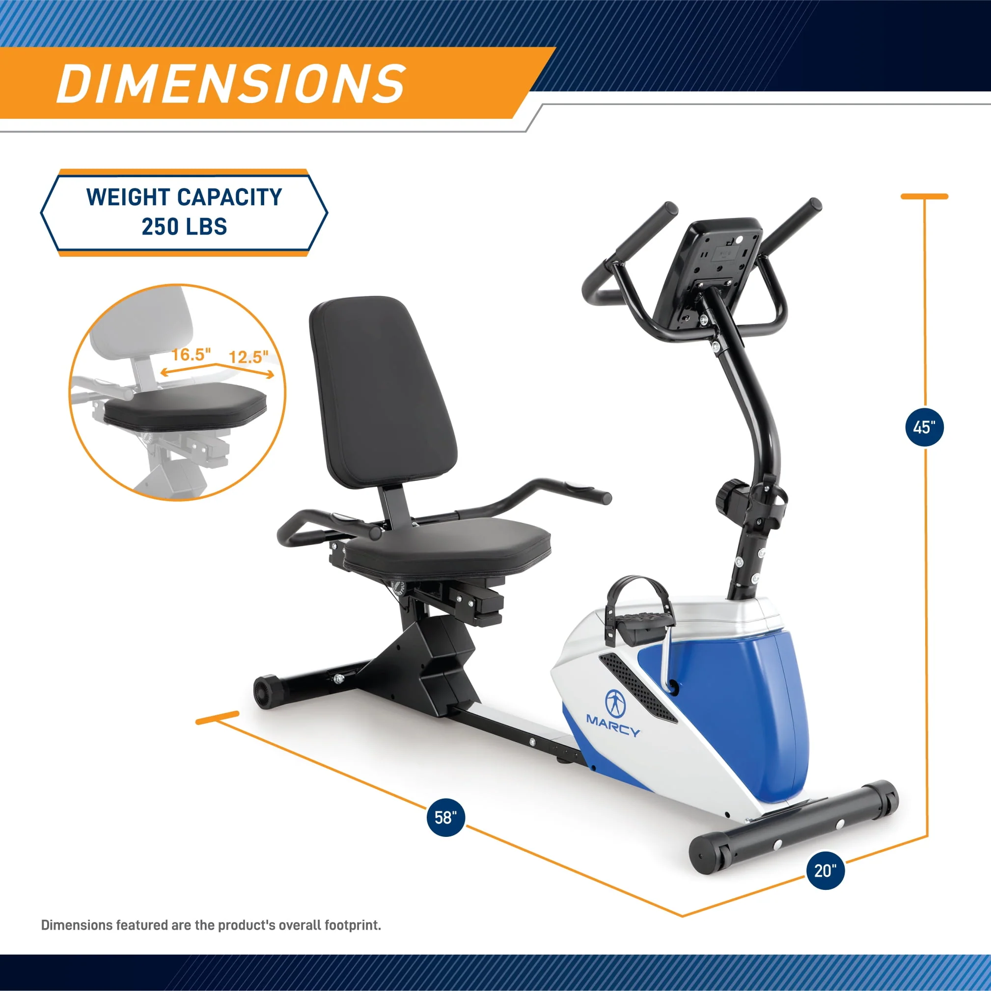 Marcy Magnetic Recumbent Bike ME-1019R