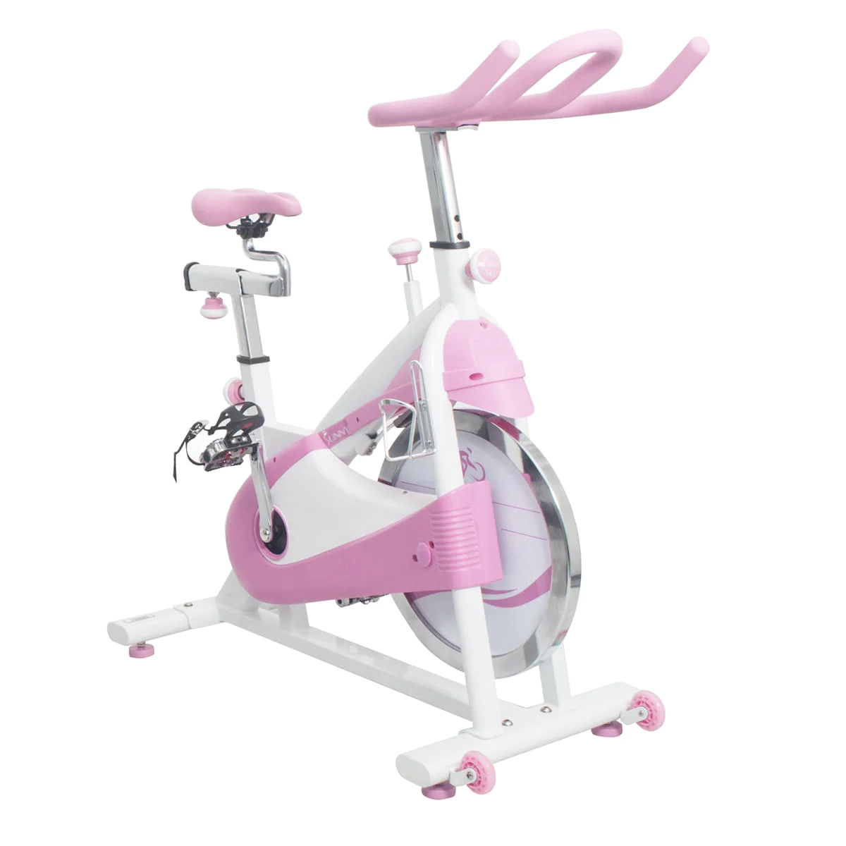 Sunny Health & Fitness Pink Belt Drive Premium Indoor Cycling Exercise Bike - Stationary Trainer Workout Bike, P8150