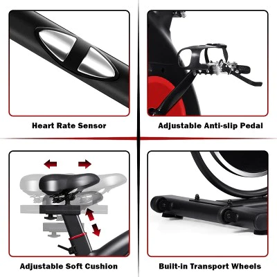 SuperFit Stationary Exercise Bike Silent Belt Drive Cycling Bike