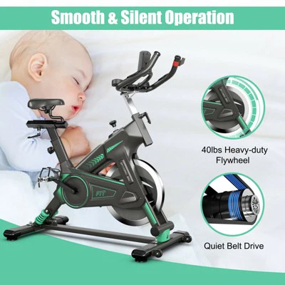 Costway Stationary Exercise Bike Cycling Bike W/33Lbs Flywheel Home Fitness Gym Cardio