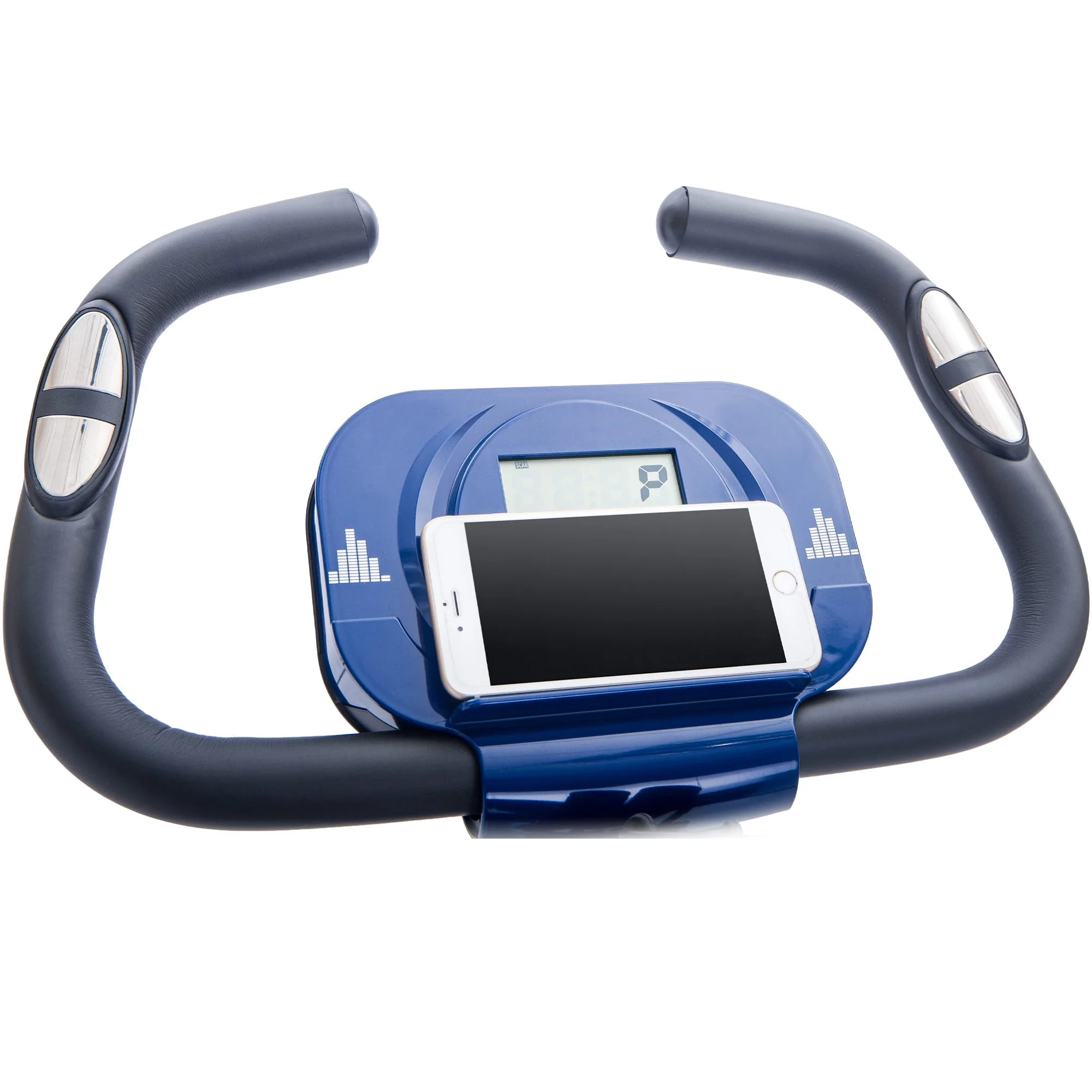 Clearance! Folding Exercise Bike, Fitness Upright and Recumbent X-Bike with 10-Level Adjustable Resistance, Arm Bands and Backrest, 350lb Weight Capacity, Blue