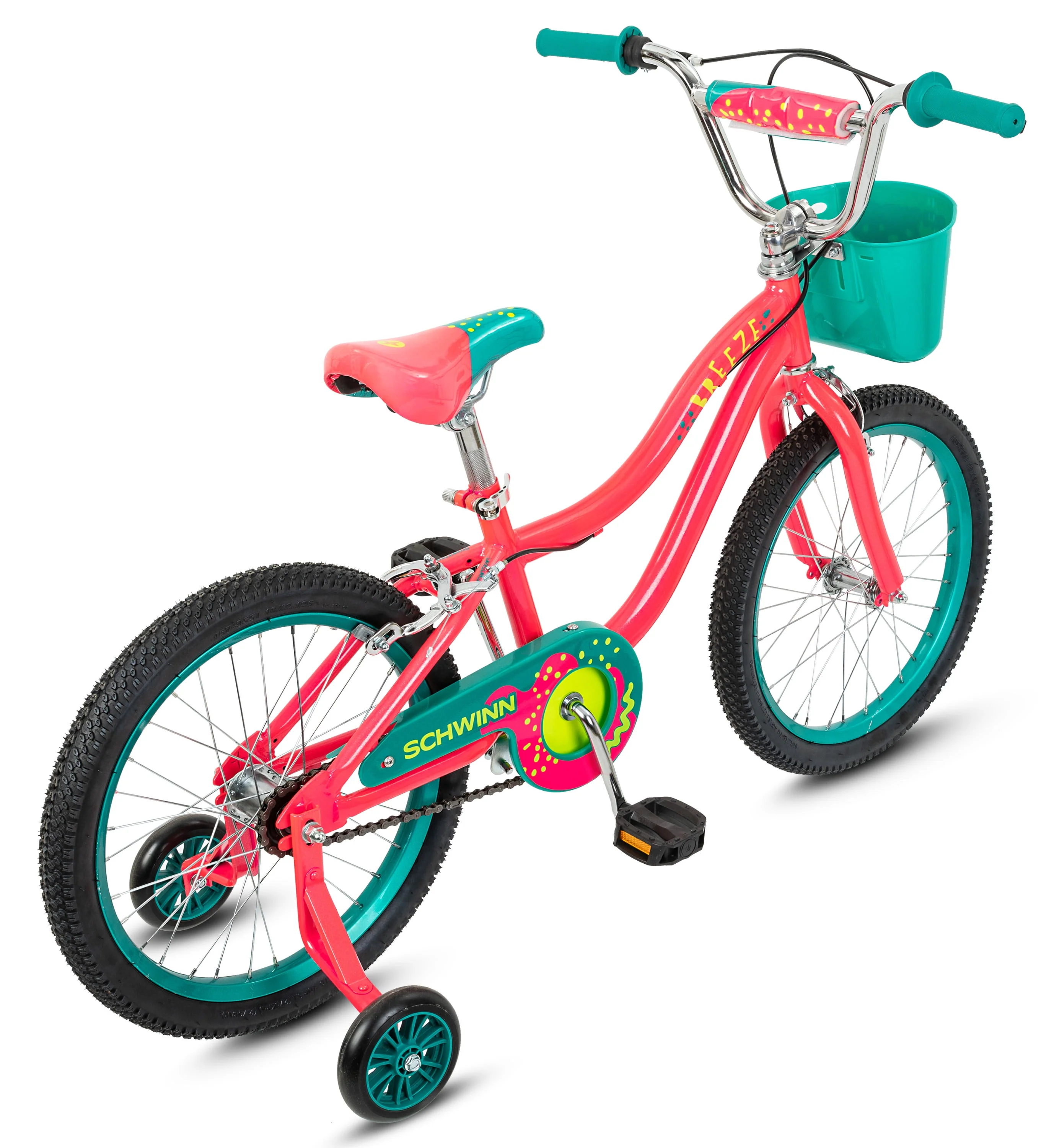 18-in. Breeze Girls Kids Bike with Basket, Pink