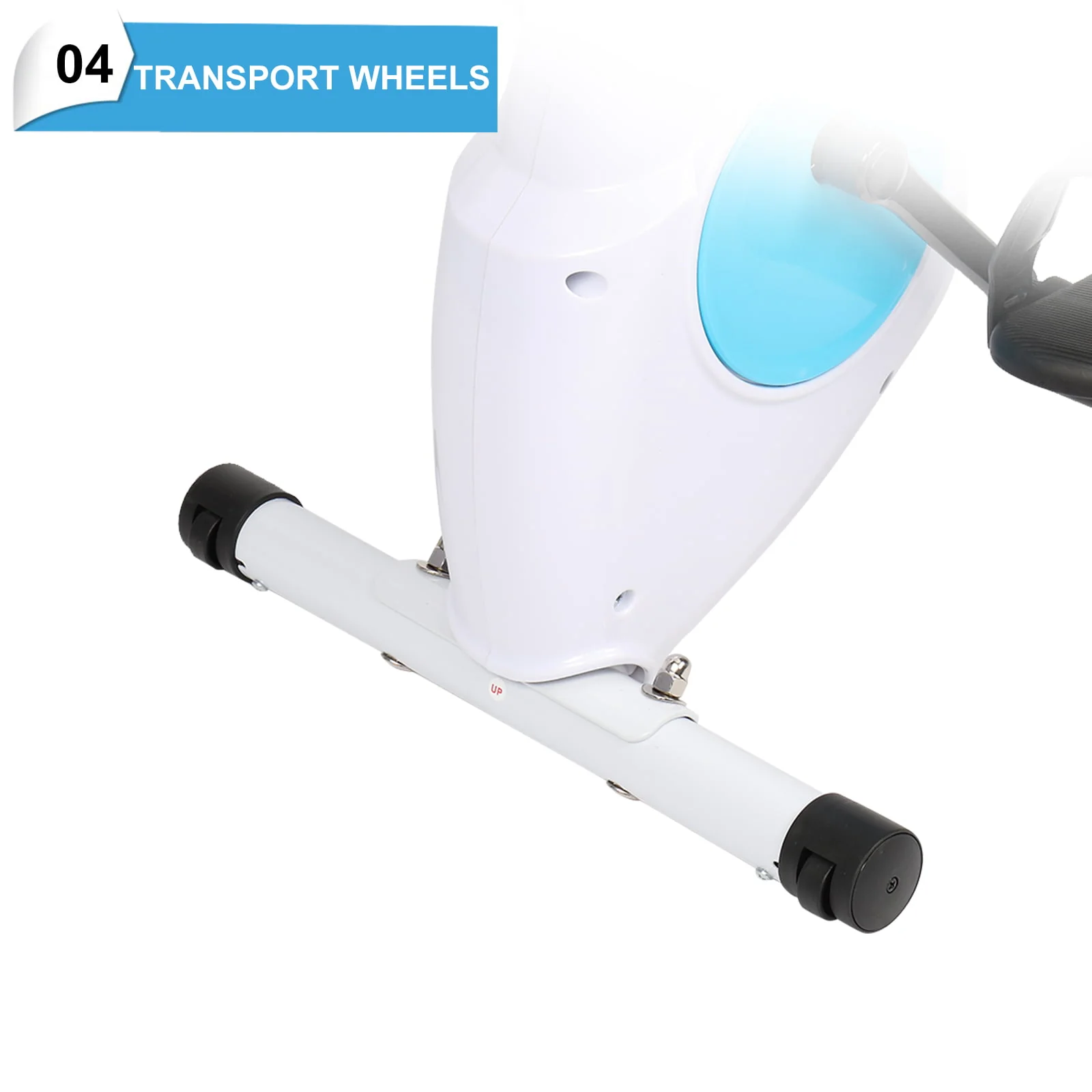 iTopRoad Folding Exercise Bike - Stationary Upright Bike, with Magnetic Resistance, White