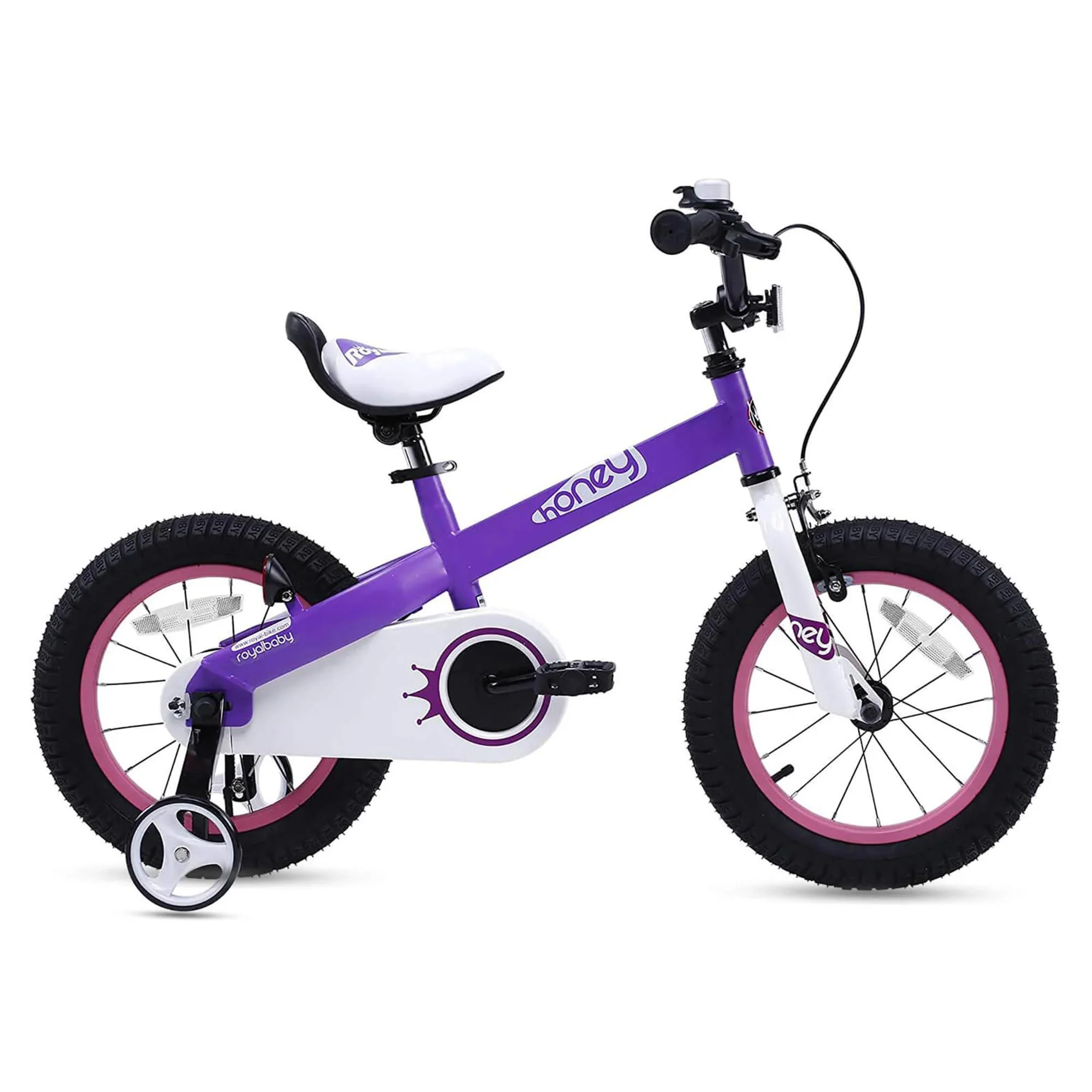 royalbaby honey boys girls kids bike bicycles with training wheels child bicycle 14 inch purple