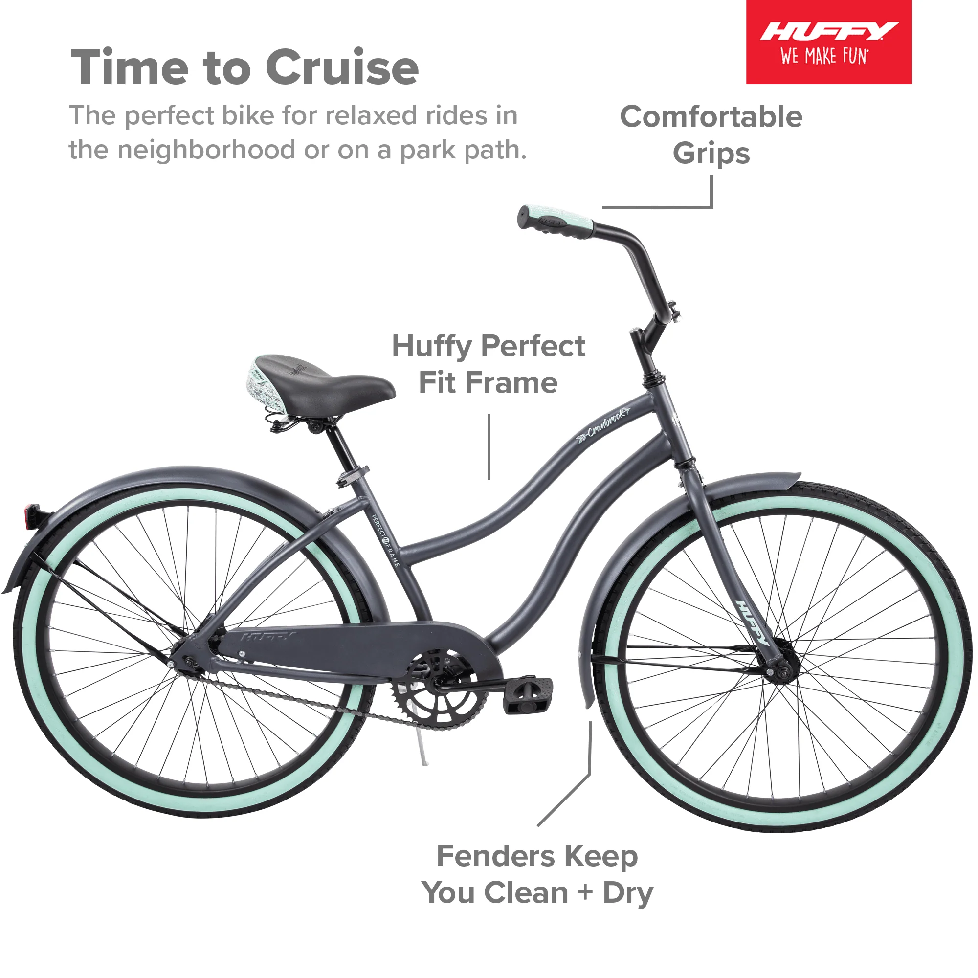 Huffy 26 inch Cranbrook Women's Comfort Cruiser Bike, Ages 13
