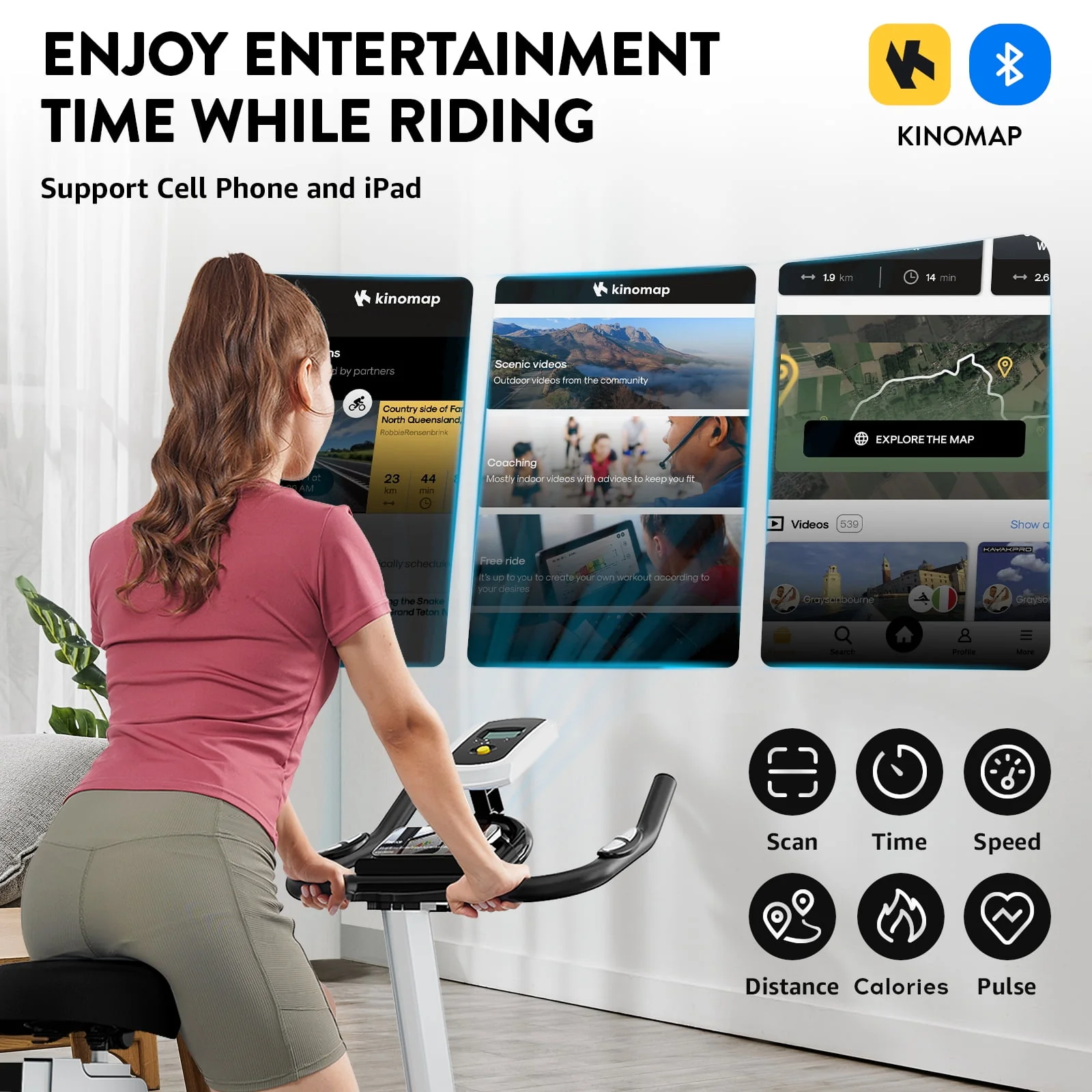 Pooboo Indoor Cycling Bike Exercise Bikes Stationary Magnetic Resistance for Home Cardio Workout Machine 350lb Flywheel 35lbs