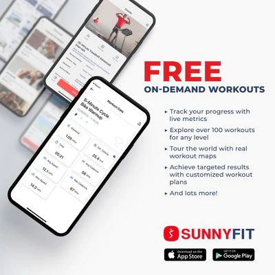 Sunny Health & Fitness Premium Magnetic Resistance Smart Indoor Cycling Bike with Exclusive SunnyFit App - Gray