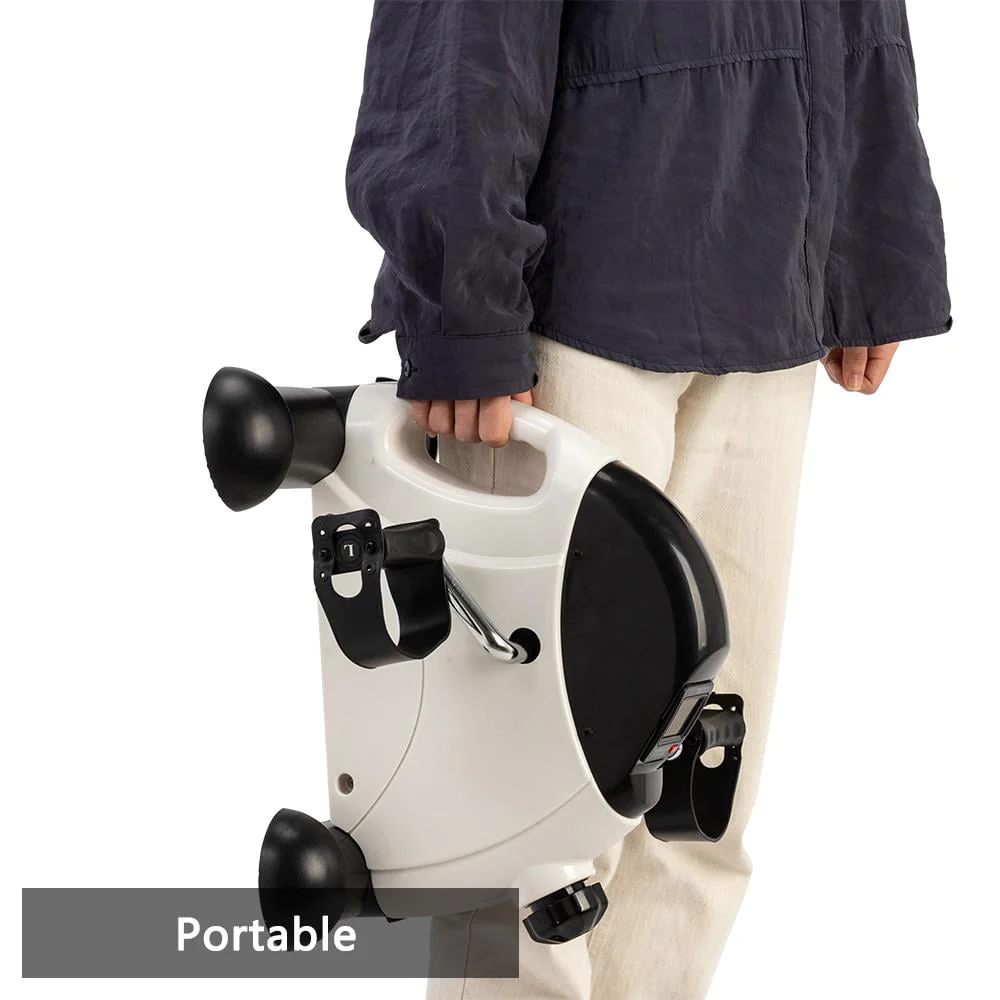 SamyoHome Mini Exercise Bike, Under Desk Bike Pedal Exerciser, White