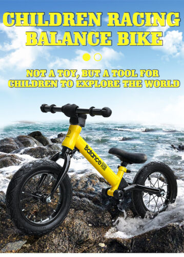 Balance Bike Plus Bicycle Kid Toddler Metal Two Wheel Suspension Racing 2-6 Age