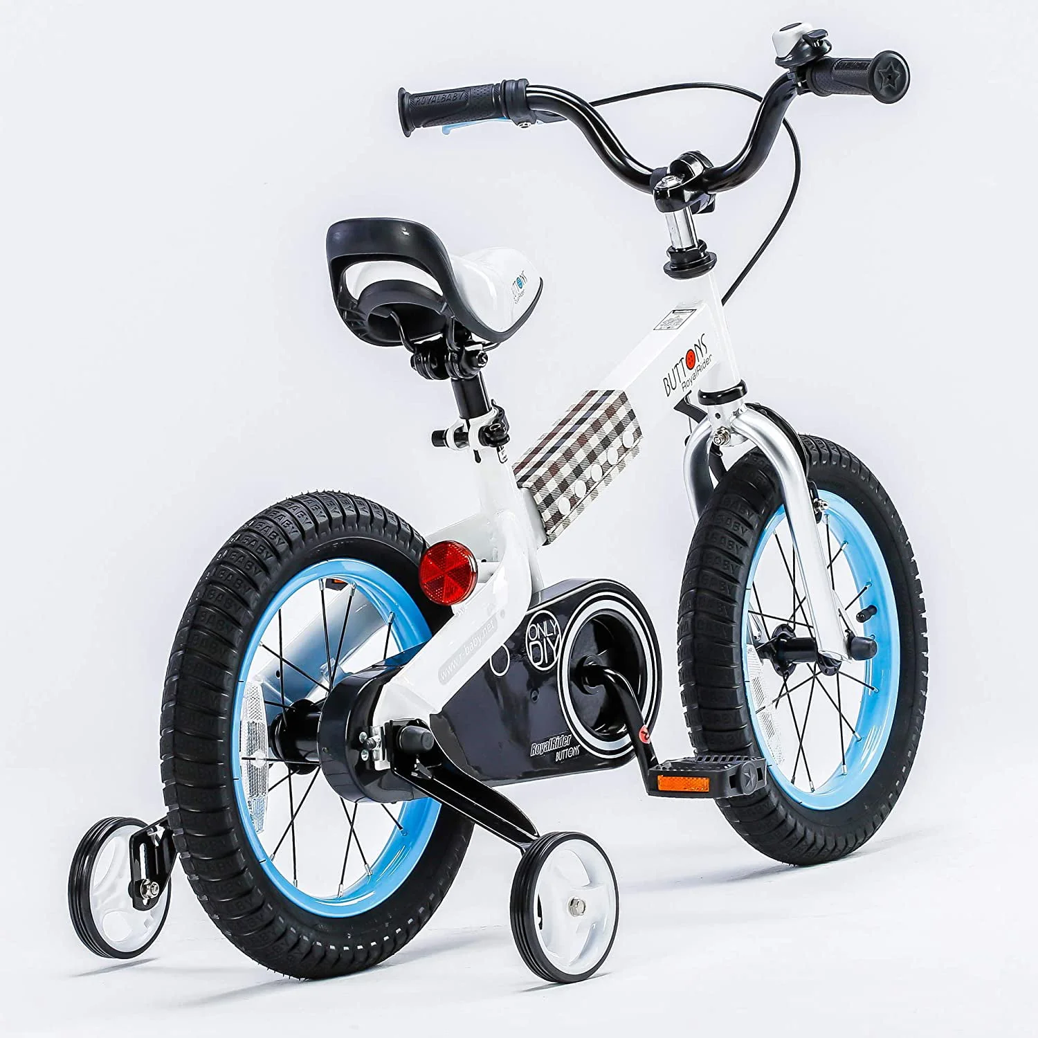 RoyalBaby Buttons Blue 14 inch Kid's Bicycle With Training Wheels