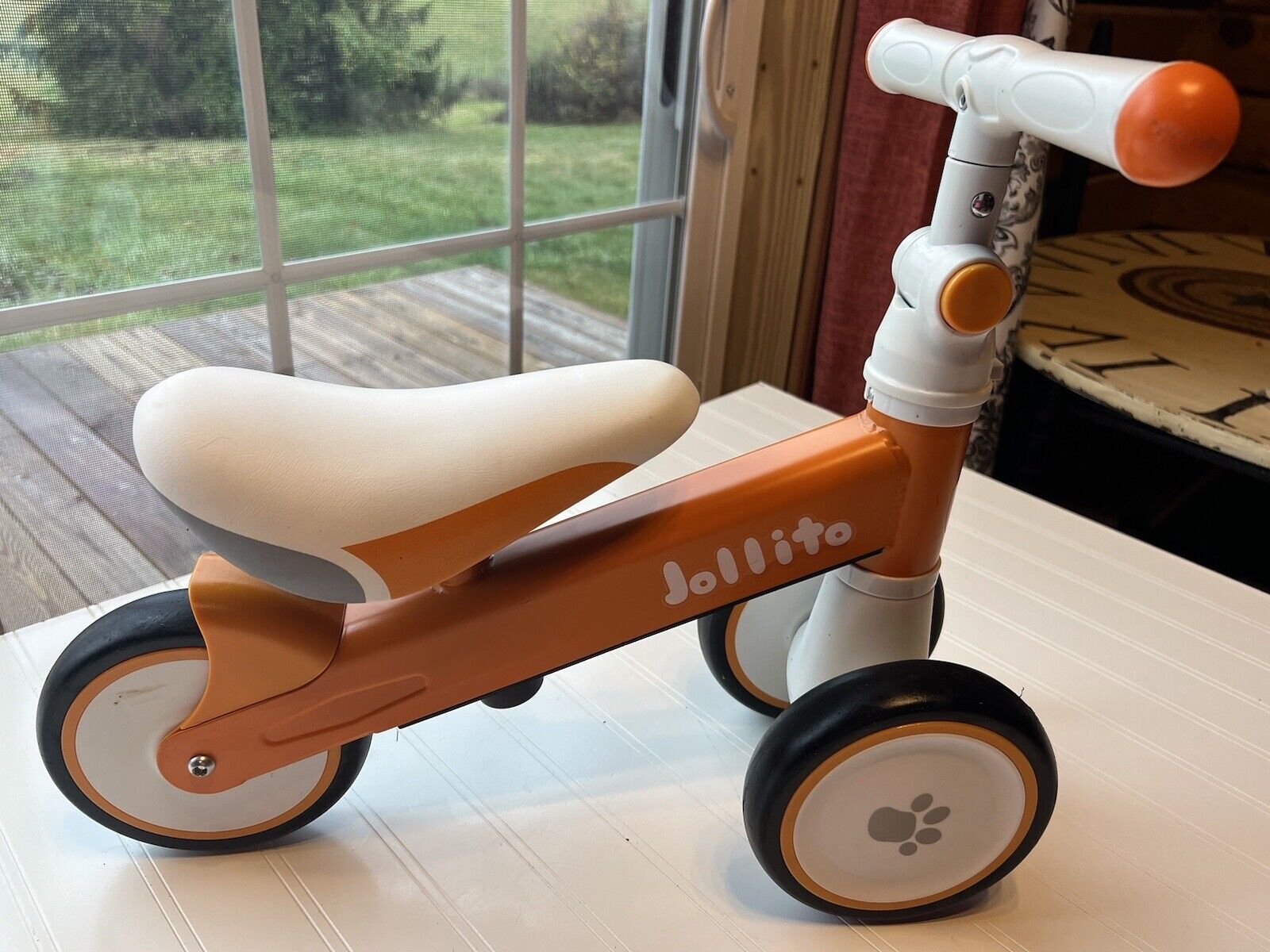 Jollito Baby Balance Bike, Toddler Baby Bicycle with 4 Wheels 12-24 Months