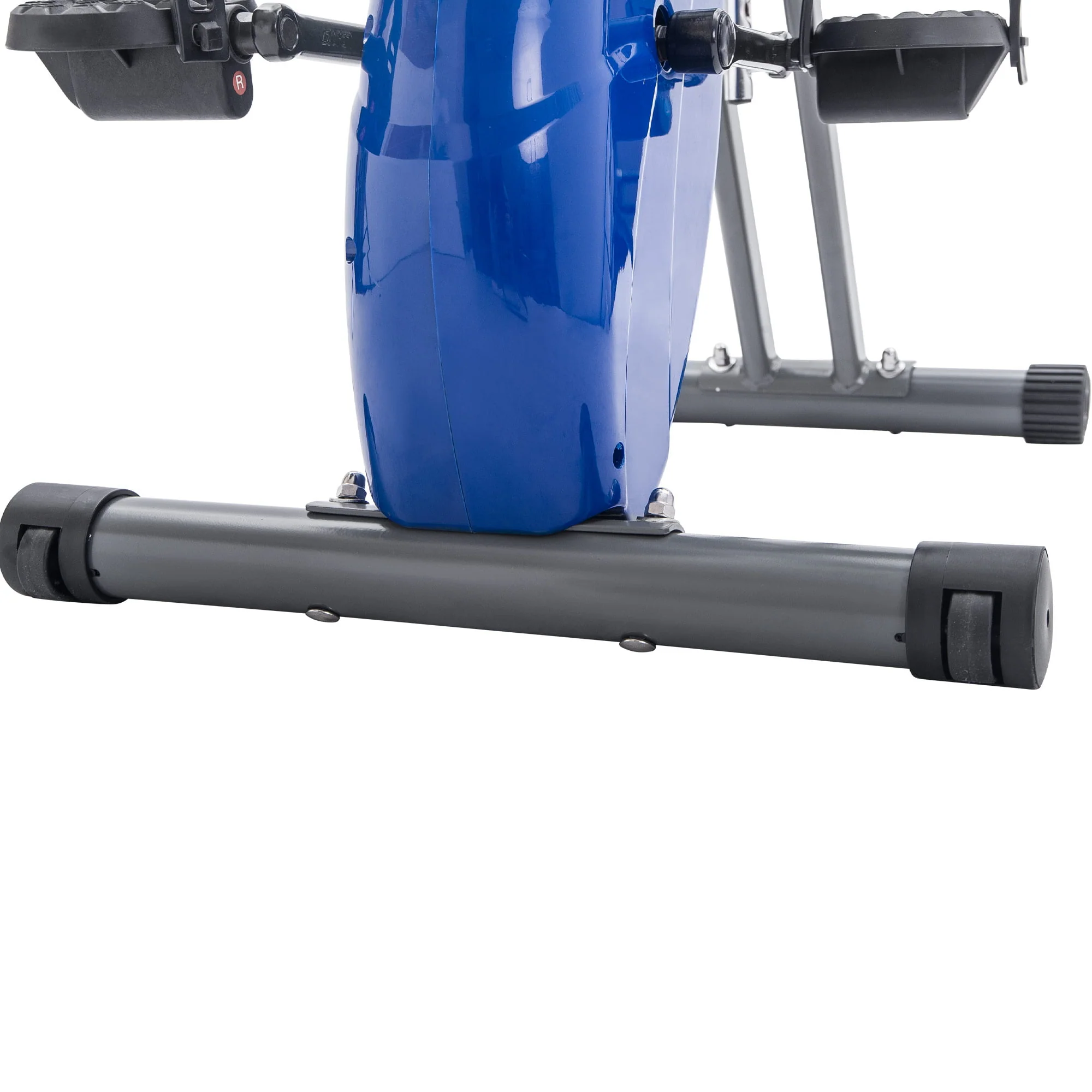 Clearance! Folding Exercise Bike, Fitness Upright and Recumbent X-Bike with 10-Level Adjustable Resistance, Arm Bands and Backrest, 350lb Weight Capacity, Blue