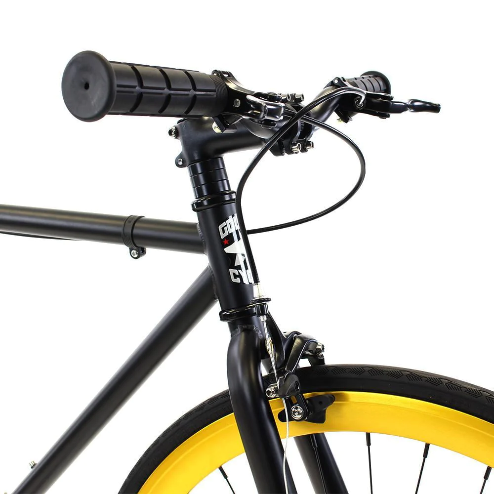 Golden Cycles Fixed Gear Bike Steel Frame Fixie with Deep V Rims-Collection (Saint)