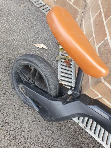 Q Play Tech Balance Bike Black Brown 10" Wheels Used Free UK Delivery