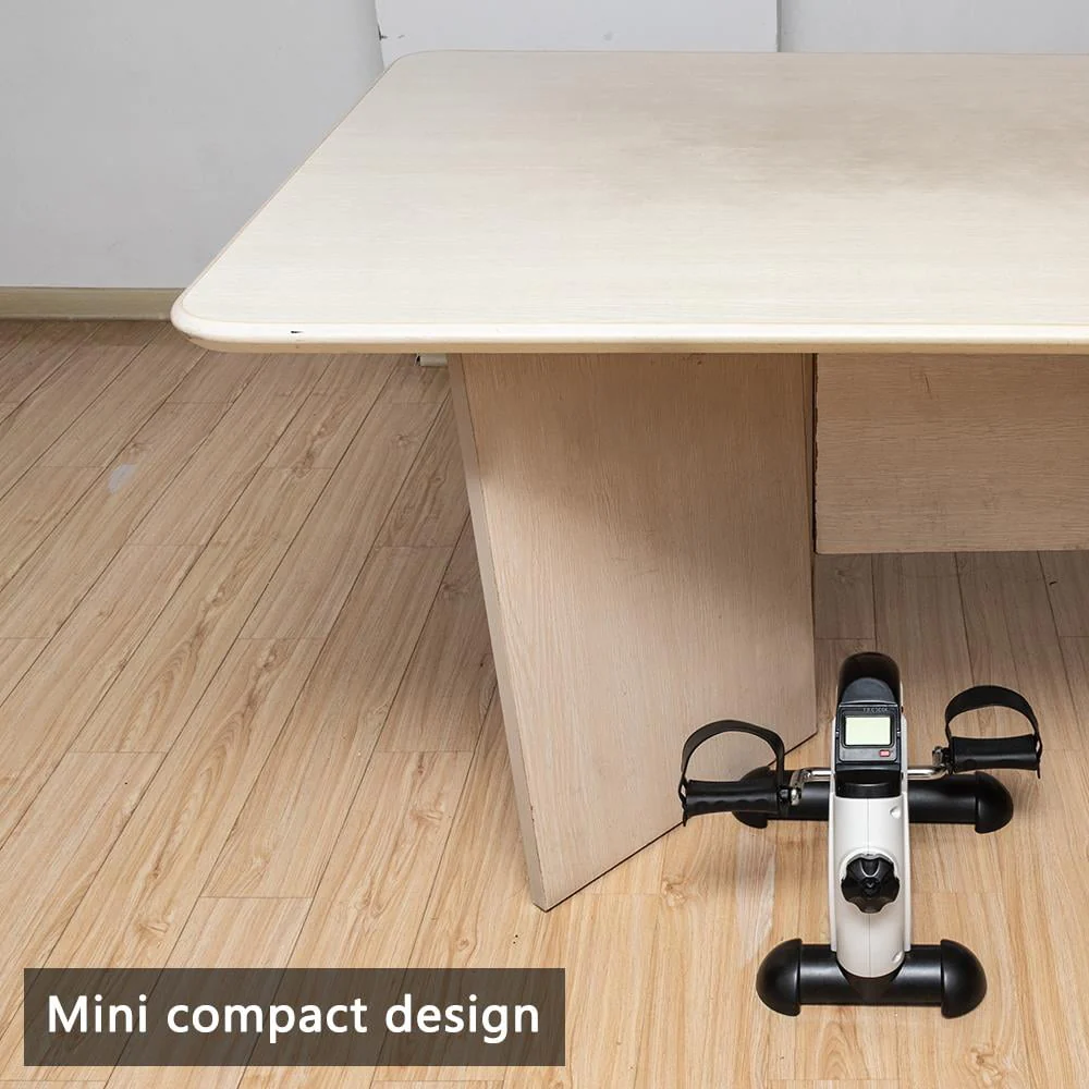 SamyoHome Mini Exercise Bike, Under Desk Bike Pedal Exerciser, White