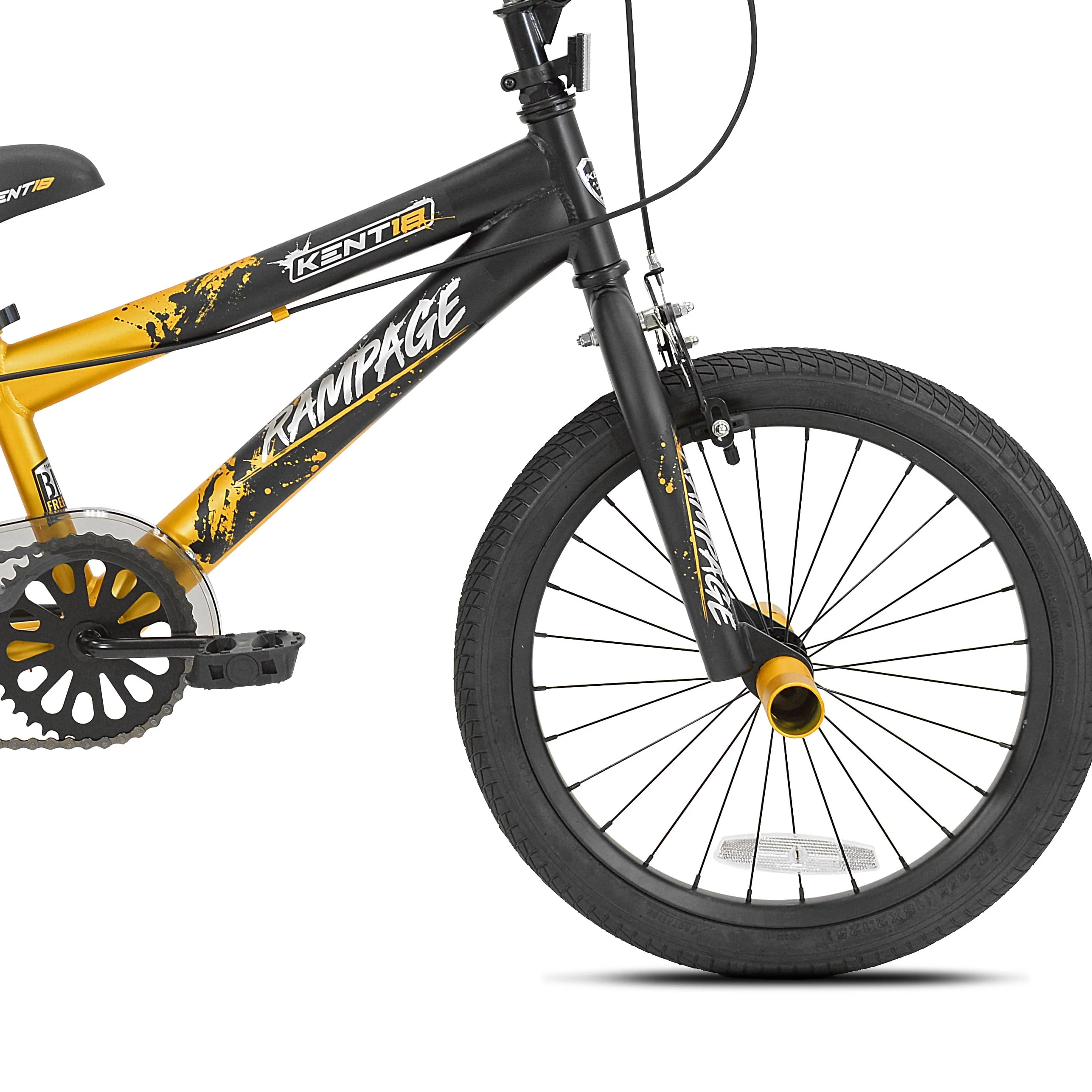 Bicycle 18 in. Rampage Boy's BMX Child Bicycle, Gold and Black