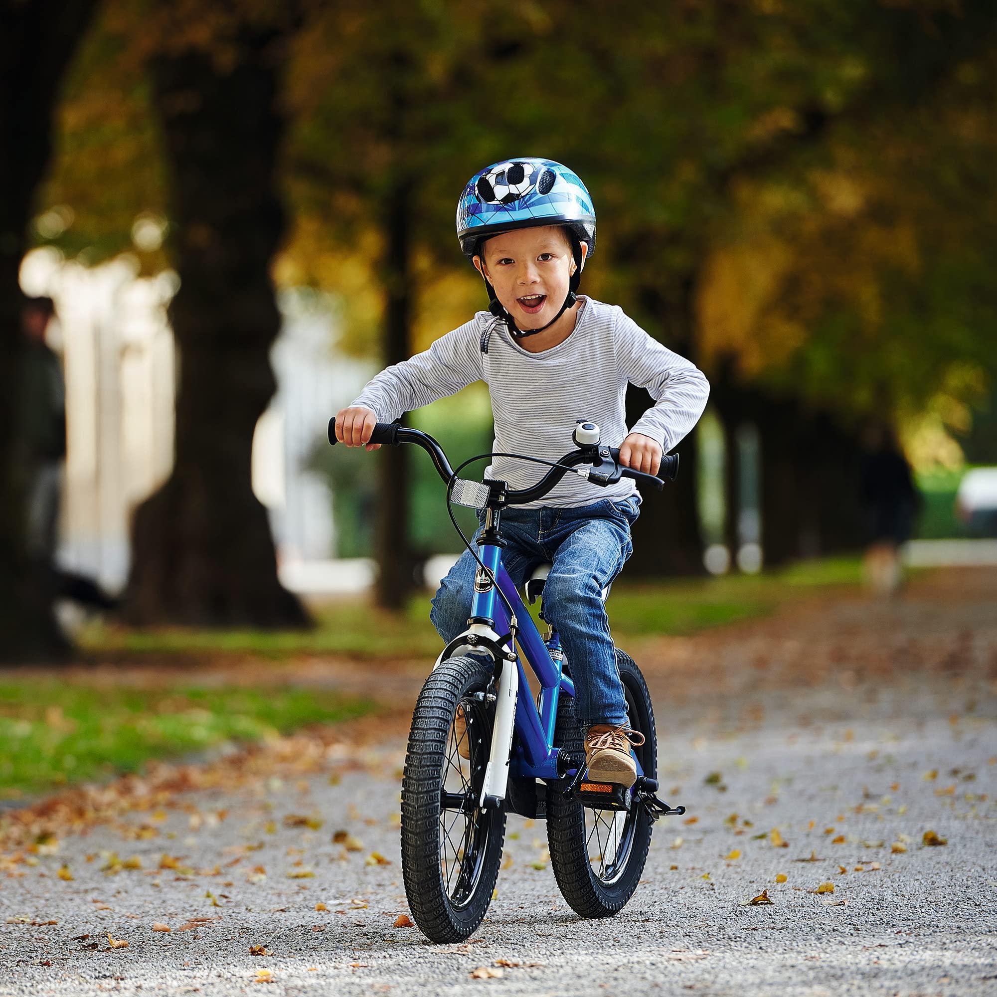 royalbaby boys girls kids bike 14 inch bmx freestyle 2 hand brakes bicycles with training wheels child bicycle blue