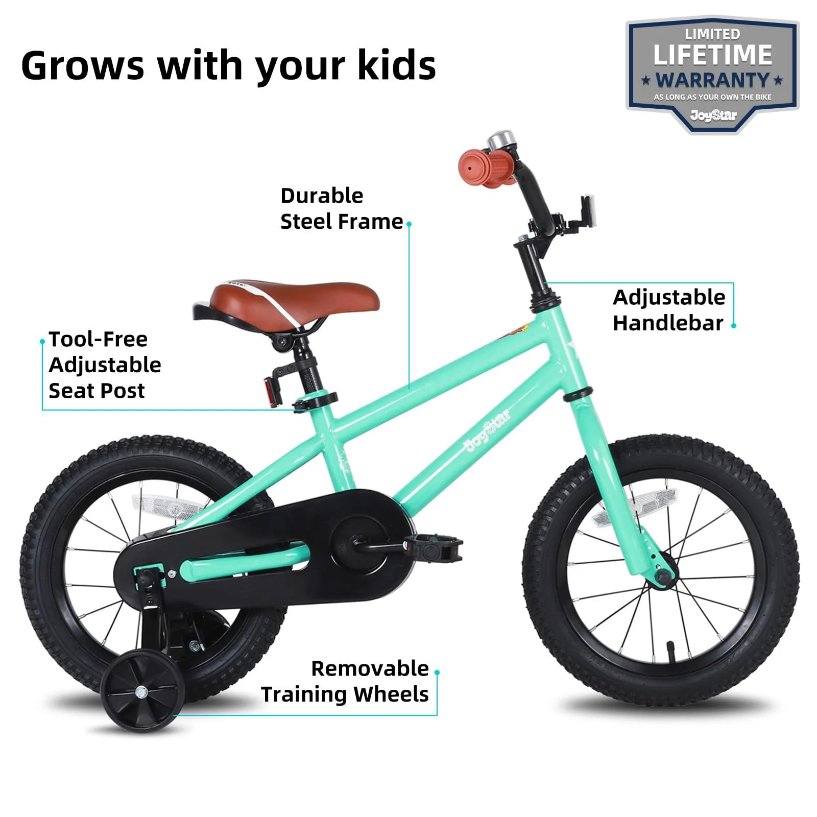joystar 14 inch kids bike for boys girls 3 4 5 years old ages toddler bicycle with training wheels children bikes with foot b