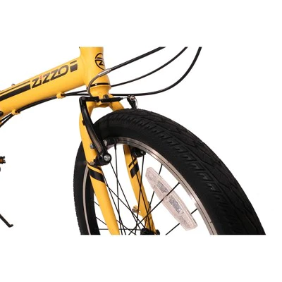 ZiZZO Campo 7 Speed 20" Folding Cruiser Bike - Yellow