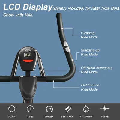 Costway 30Lbs Magnetic Stationary Training Bike Stationary Belt Drive Bicycle