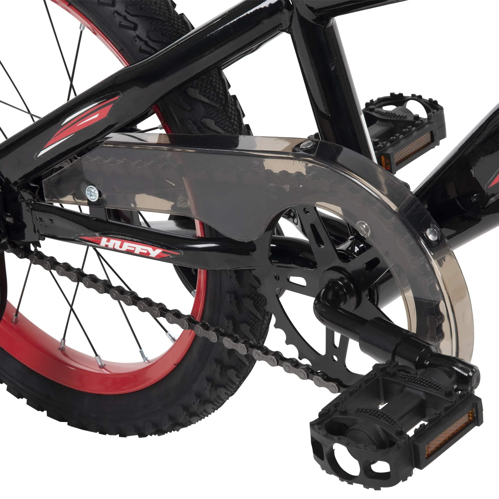 huffy moto x 16 inch kids bike with training wheels, quick connect assembly, black