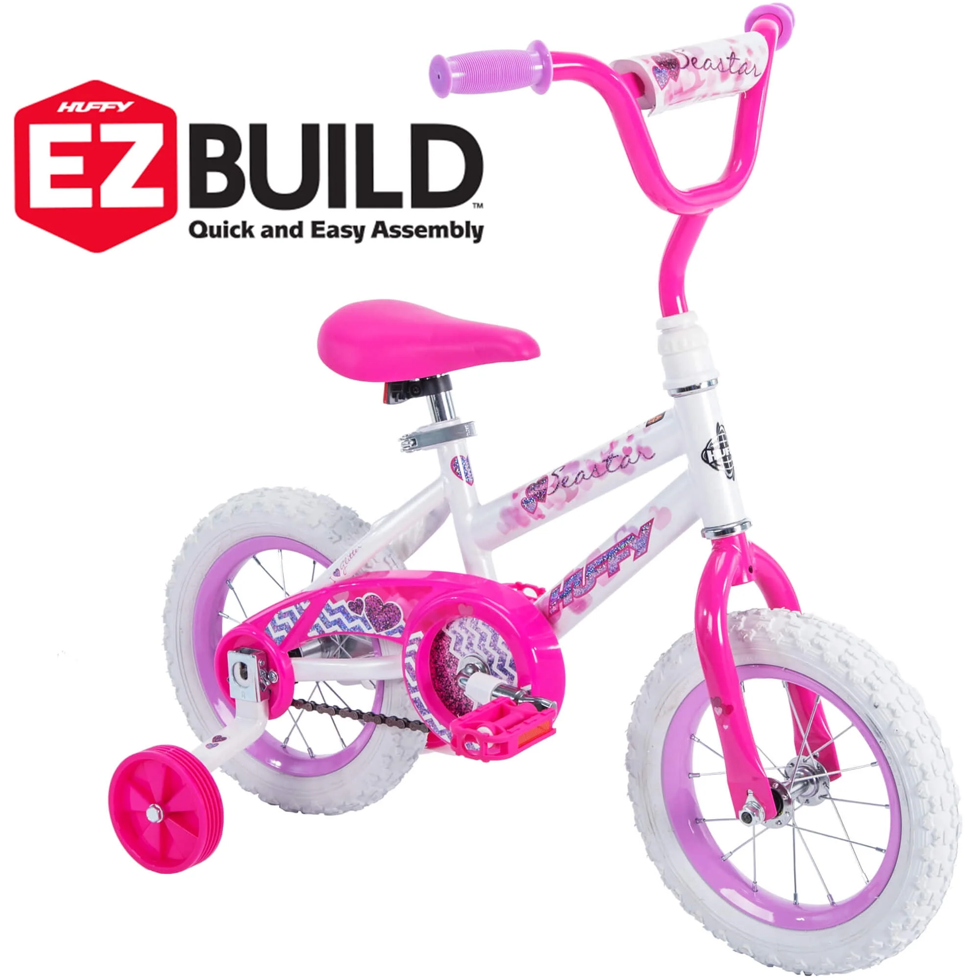 12 in. Sea Star Kids Bike for Girl ages 3 - 5 years, White