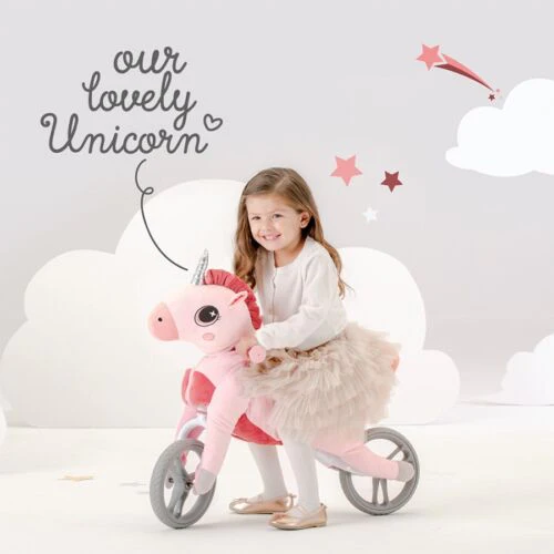 Yvolution My Buddy Wheels Dino Unicorn Horse Balance Bike w/Plush Toy-FREE SHIP!