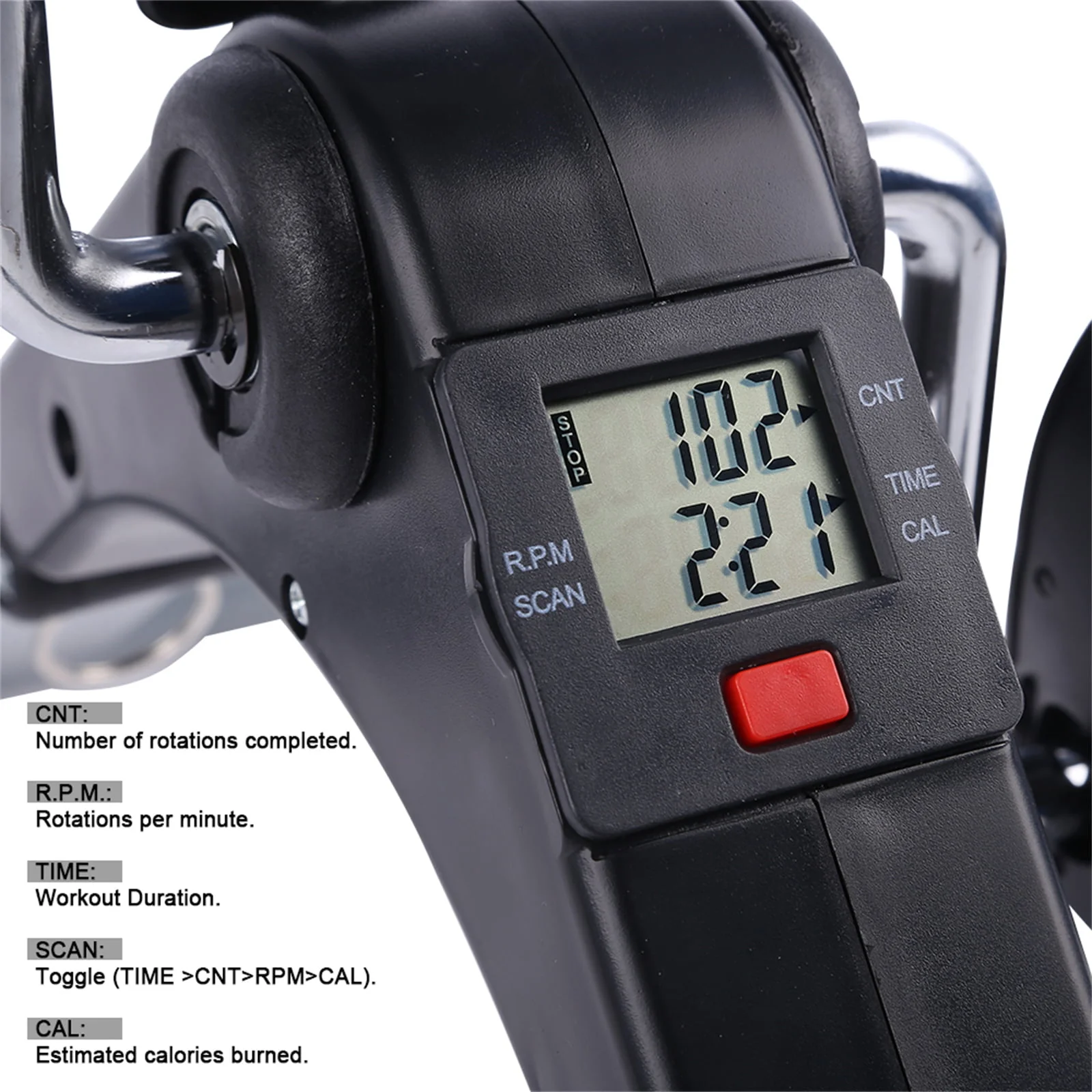 Himaly Pedal Exerciser, Folding Mini Trainer Bikes, Under Desk Exercise Bicycles, Holds 240 lbs